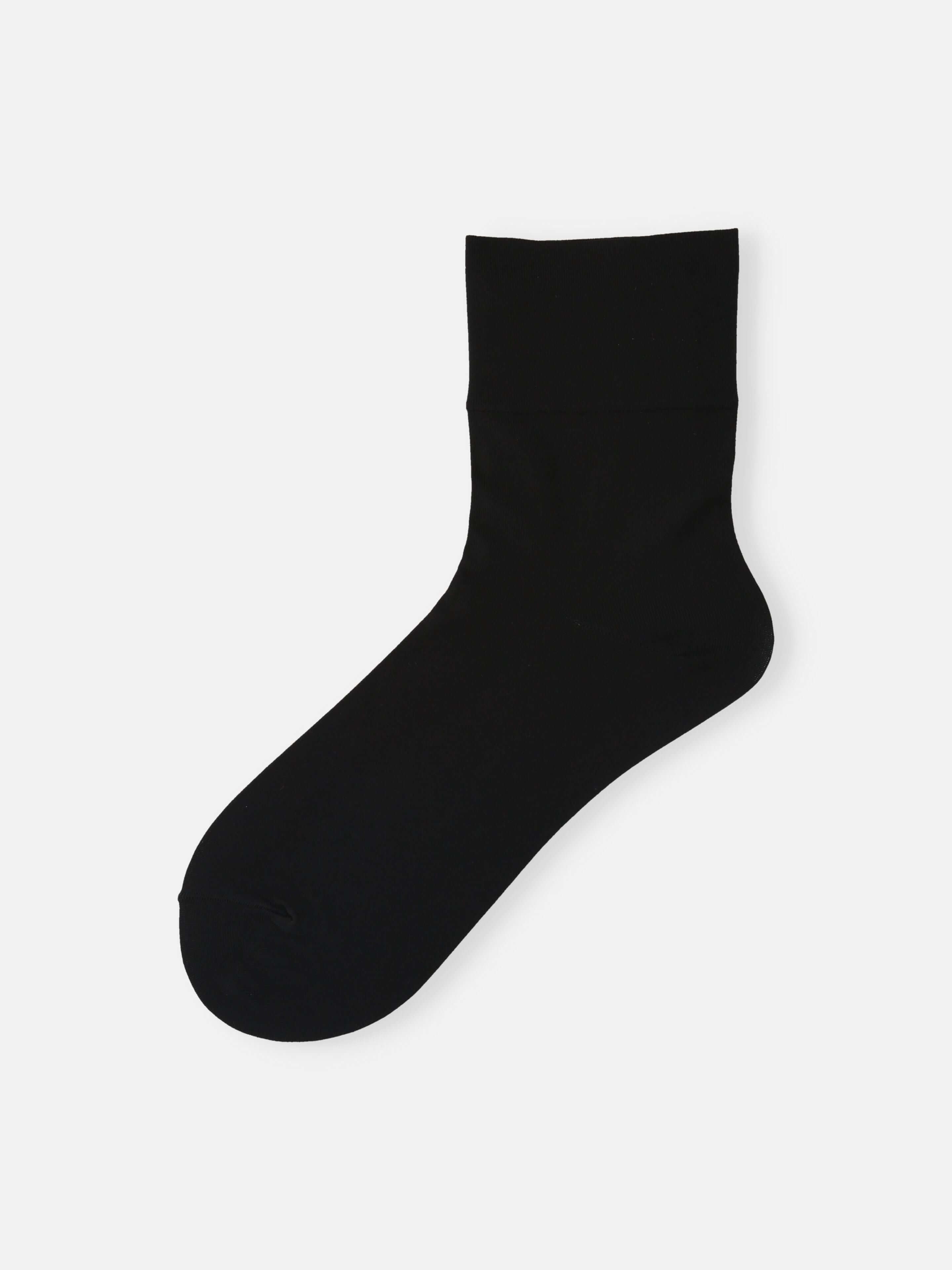 Tabio Soft Nylon Socks in black, front view. Stretchy, soft knit suitable for all styles.