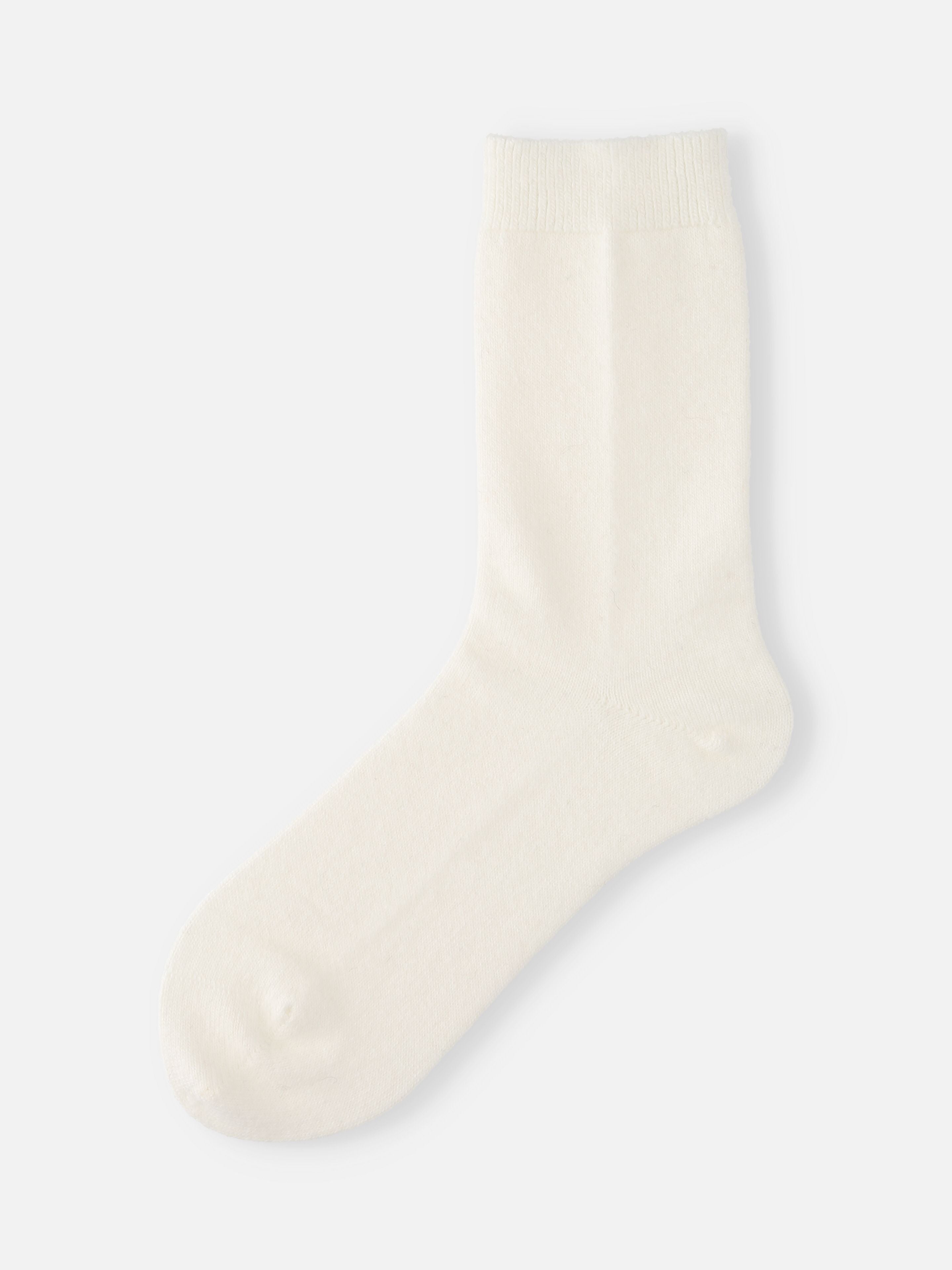 Tabio Soft Fit Angora Plain Sock in ivory color, showcasing a soft texture and comfortable design, perfect for cozy wear.