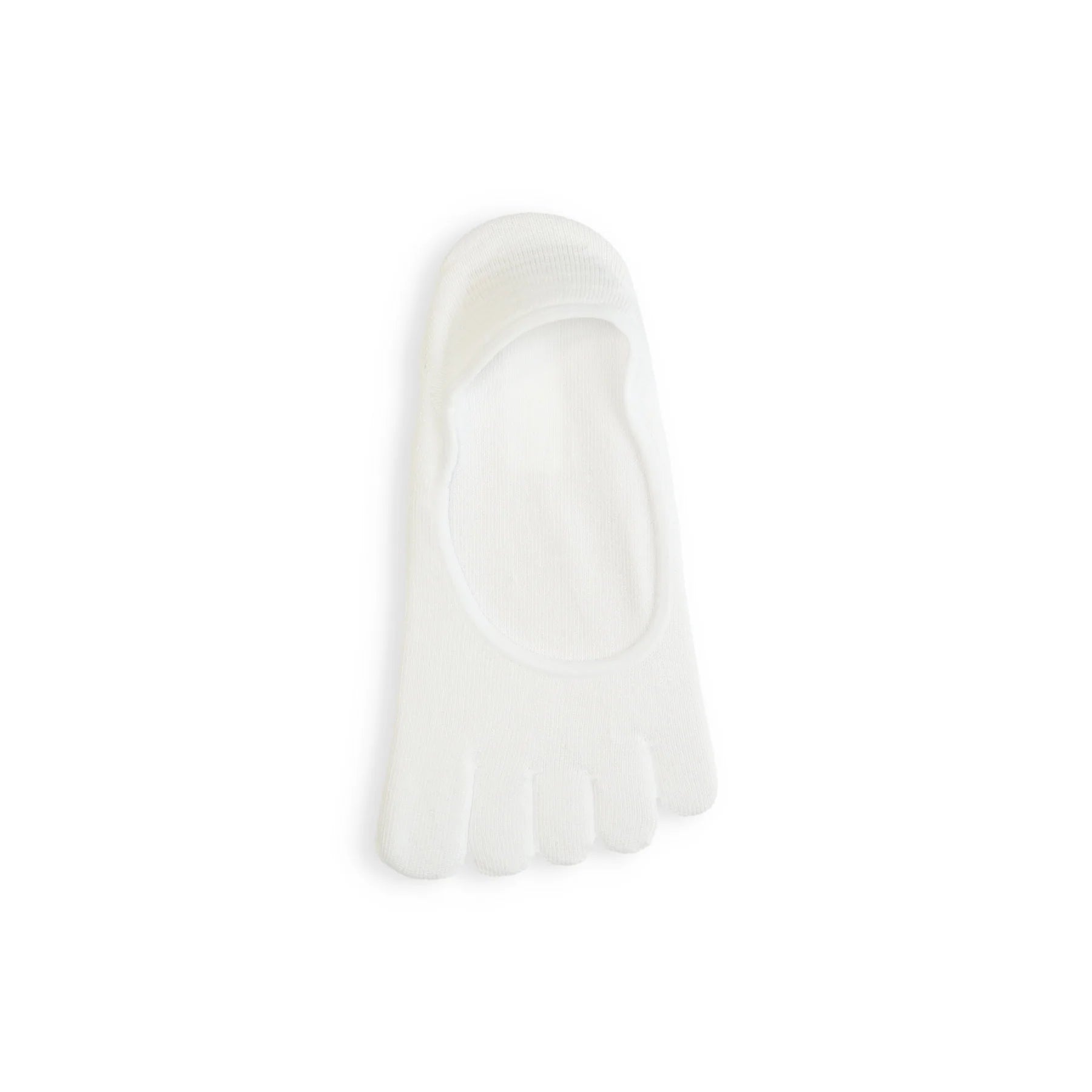 Tabio Lyocell Toe No-Show Socks in white, showcasing the toe design and smooth, breathable fabric for all-day comfort.