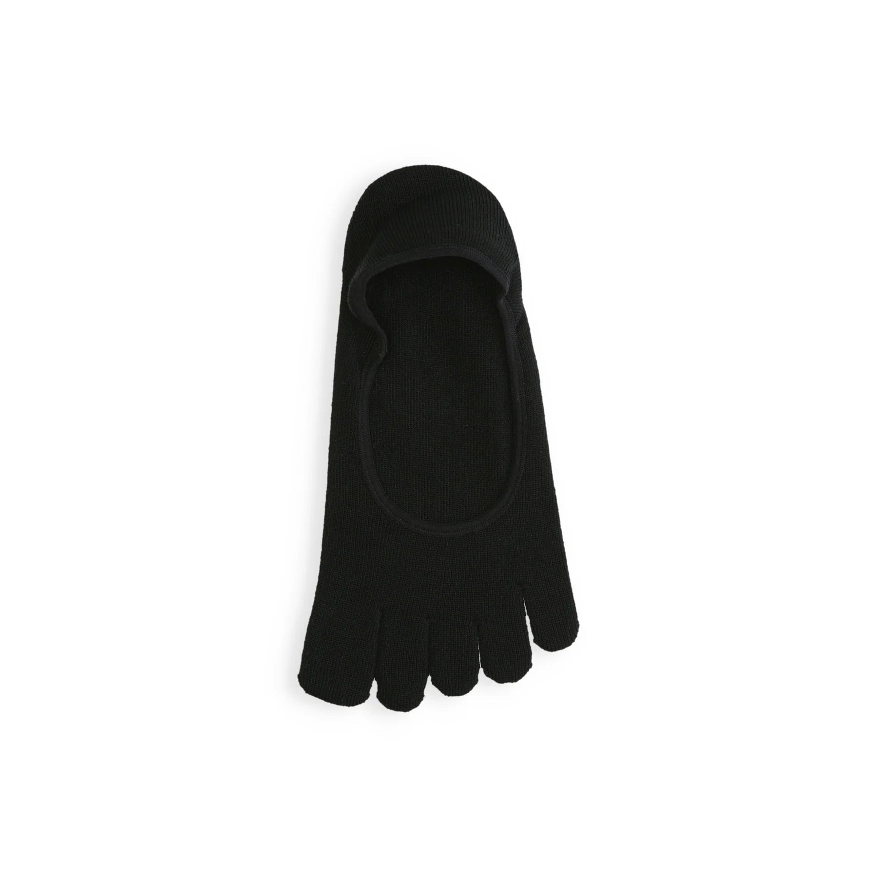 Tabio Lyocell Toe No-Show Socks in black, front view. Breathable, light, moisture-wicking design for all-day comfort.