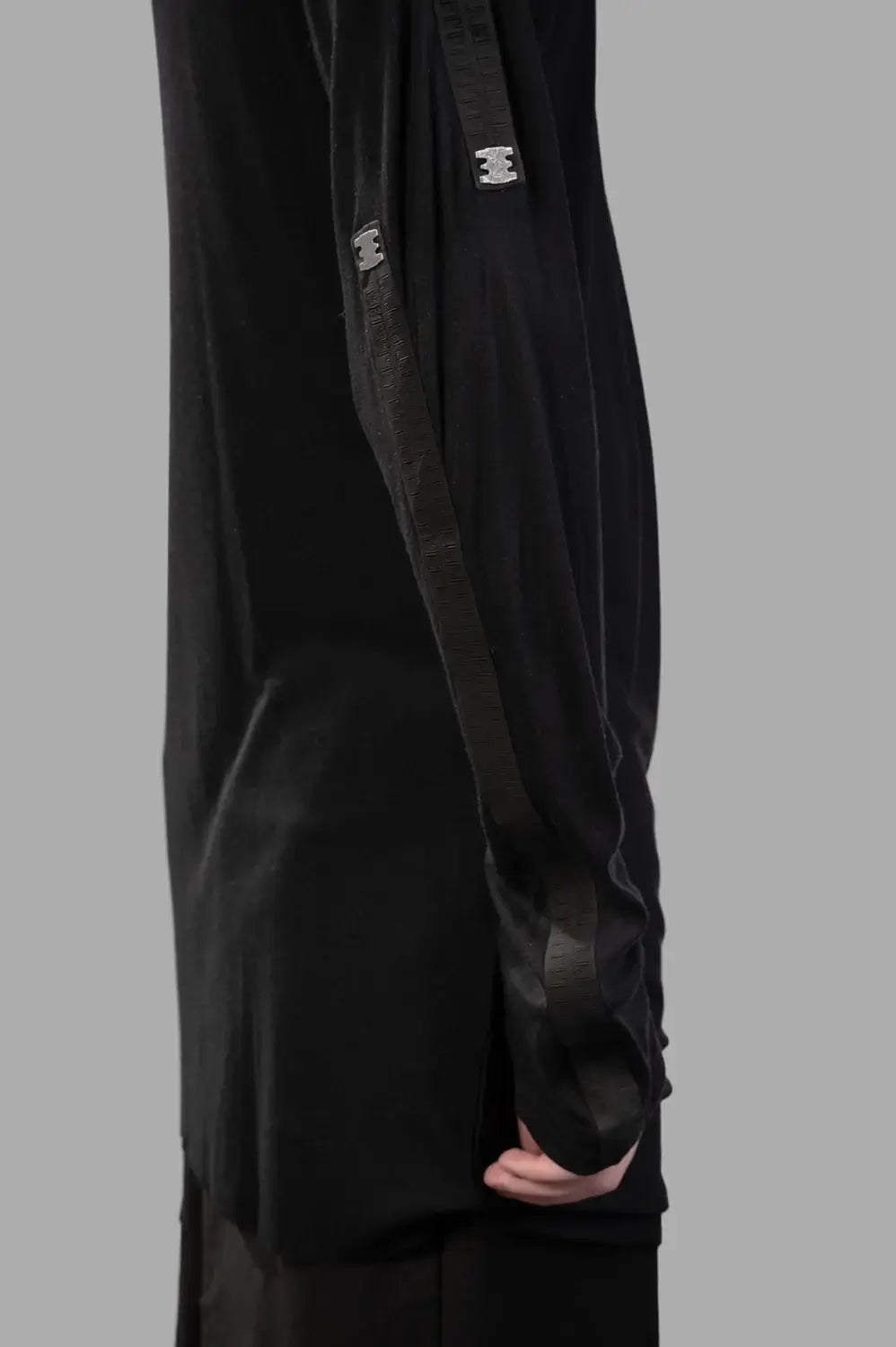 Stapled Long-Sleeve T-Shirt in Black
