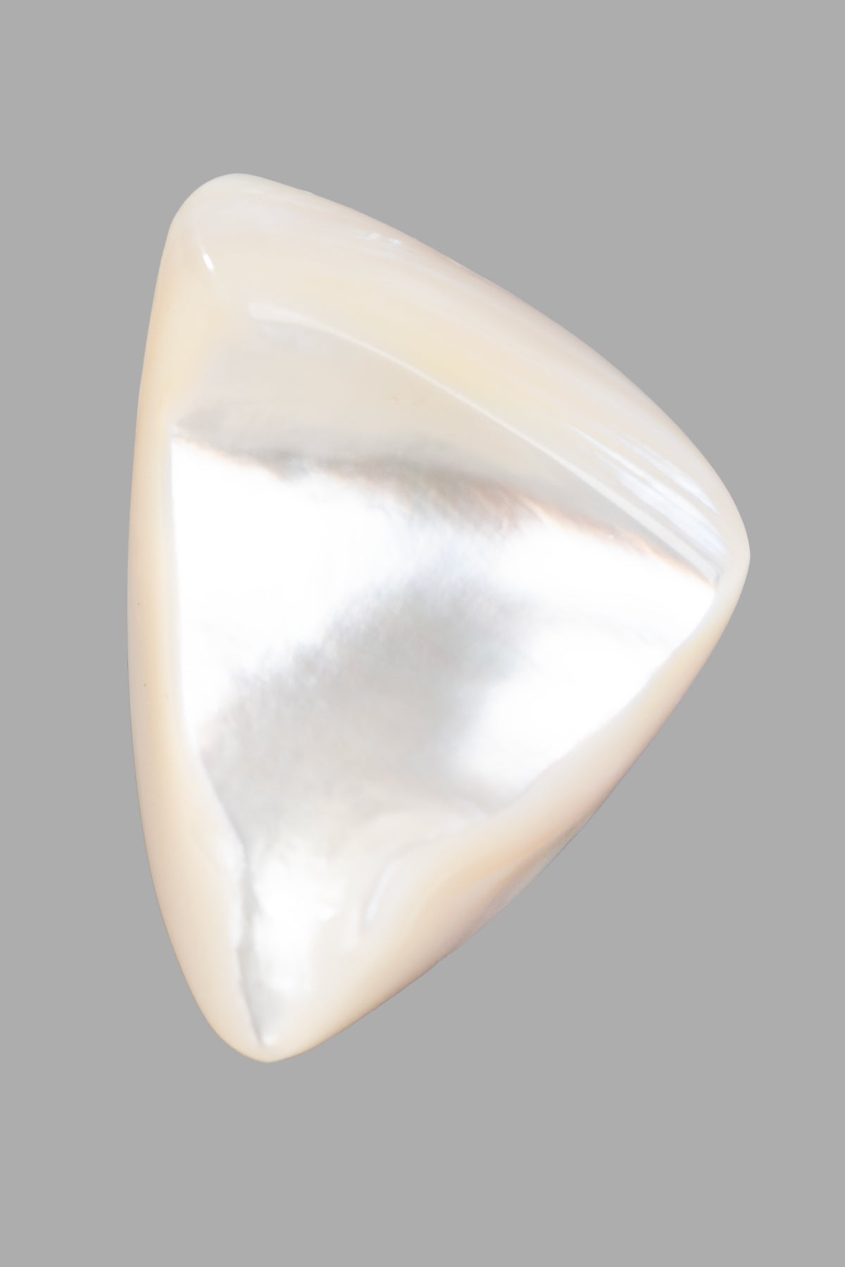 Monies Pearl Statement Ring close-up showcasing glossy mother of pearl texture in black and white.