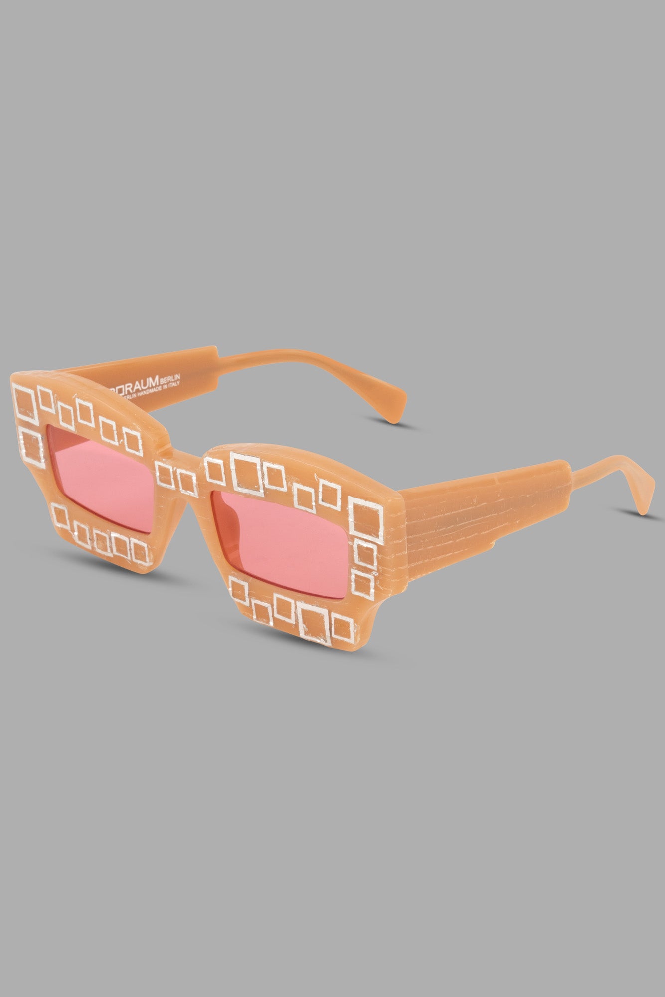 Kuboraum Berlin Mask X6 Pink sunglasses feature a powdery pink acetate frame with textured detailing and matching pink.