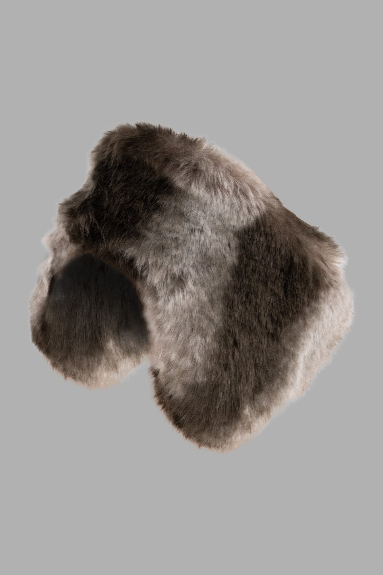 Kijima Takayuki Ear Headband in Blue with synthetic fur, side view showing luxurious texture and versatile design.