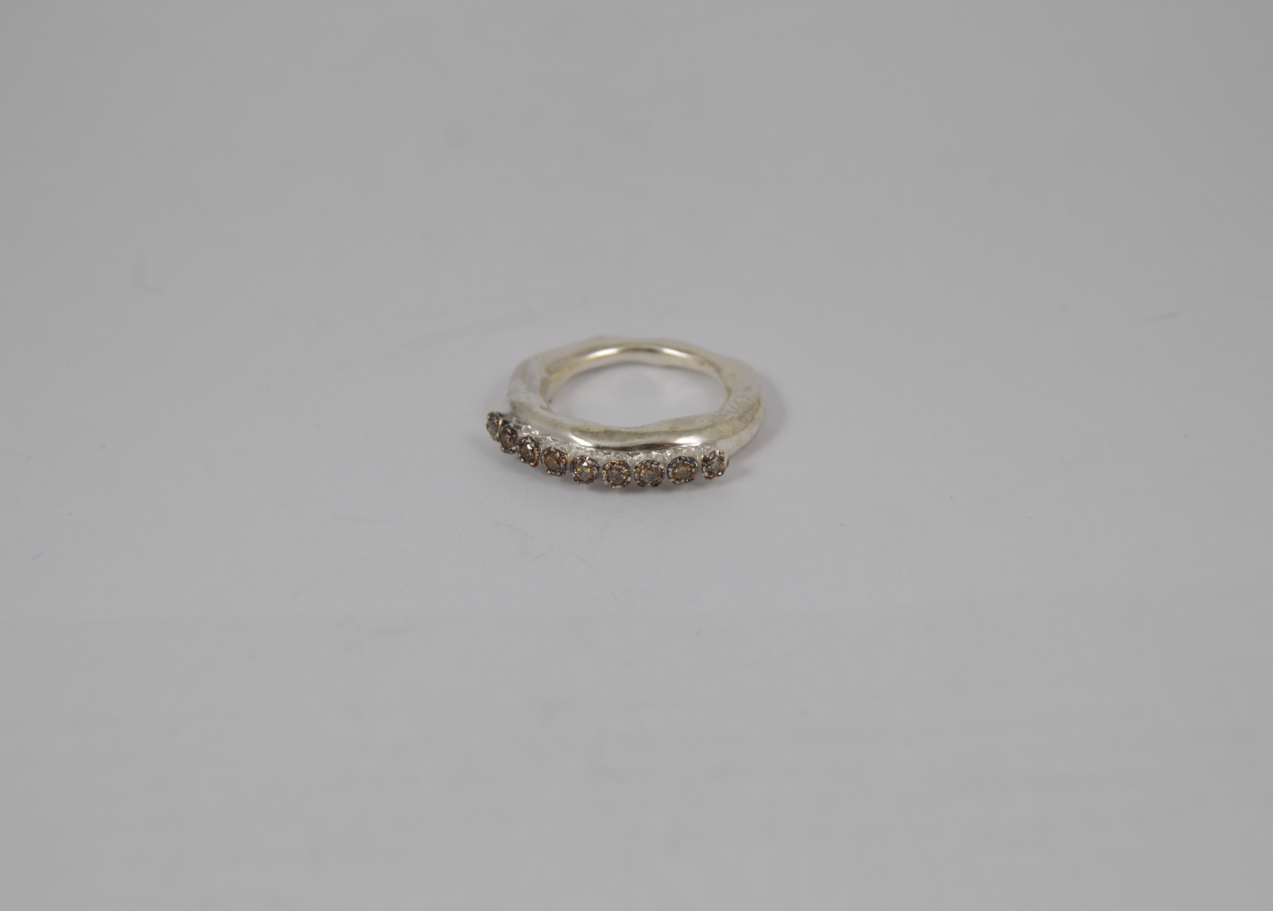 Rosa Maria Poppy Diamonds & Silver Ring view 1