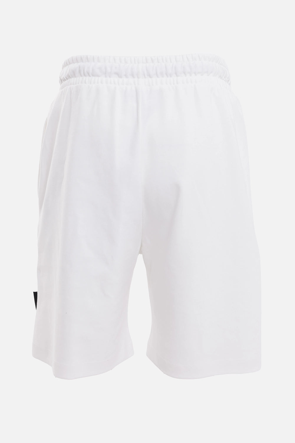 Gaëlle Paris men's Bermuda shorts in off white, back view, elastic waistband and small black side label