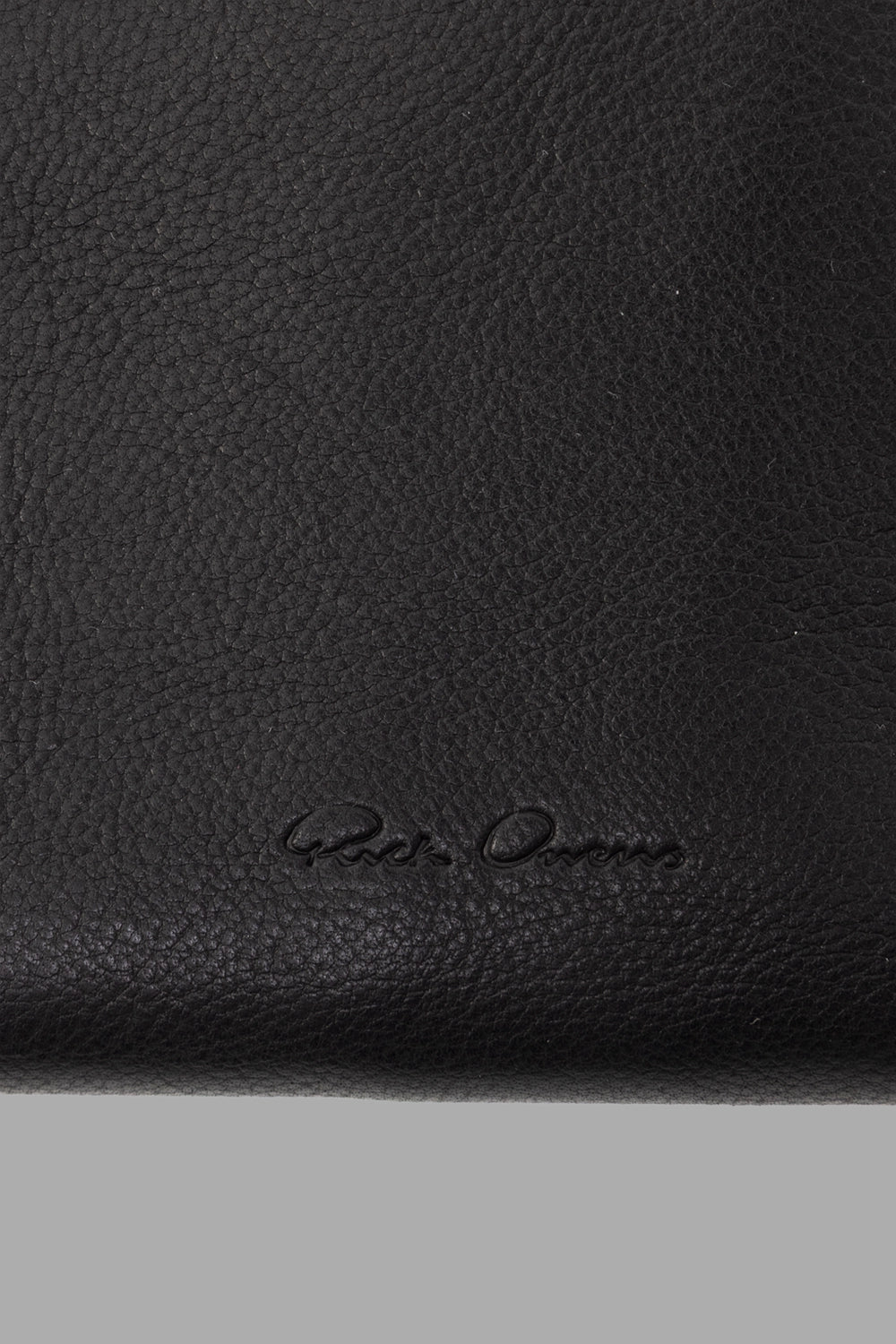 Rick Owens beach bag in black, logo detail embossed near base