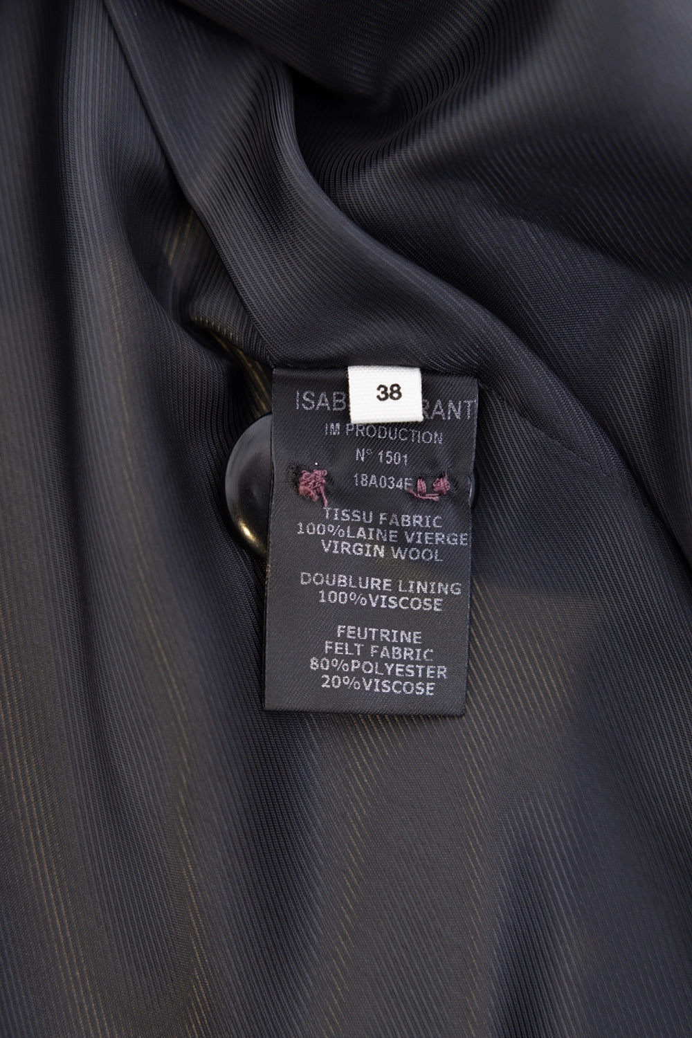 Pre-owned Isabel Marant Étoile women's blazer in mauve, front view, flap pockets and black button