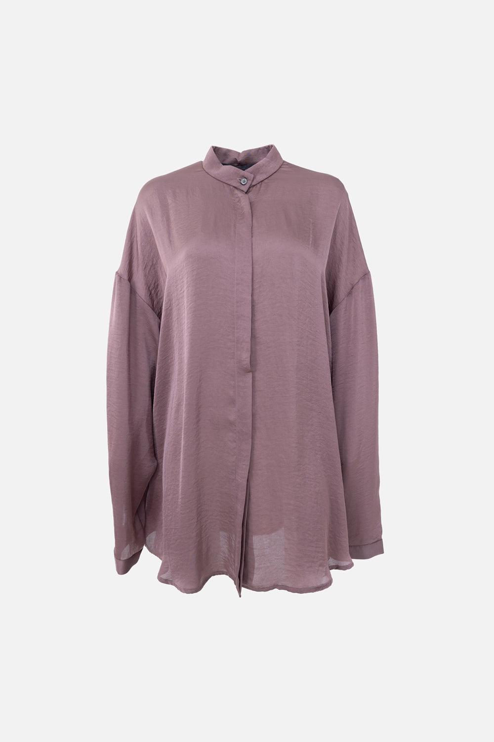 Pre-owned Haider Ackermann women's blouse in mauve, front view, concealed button placket and relaxed fit