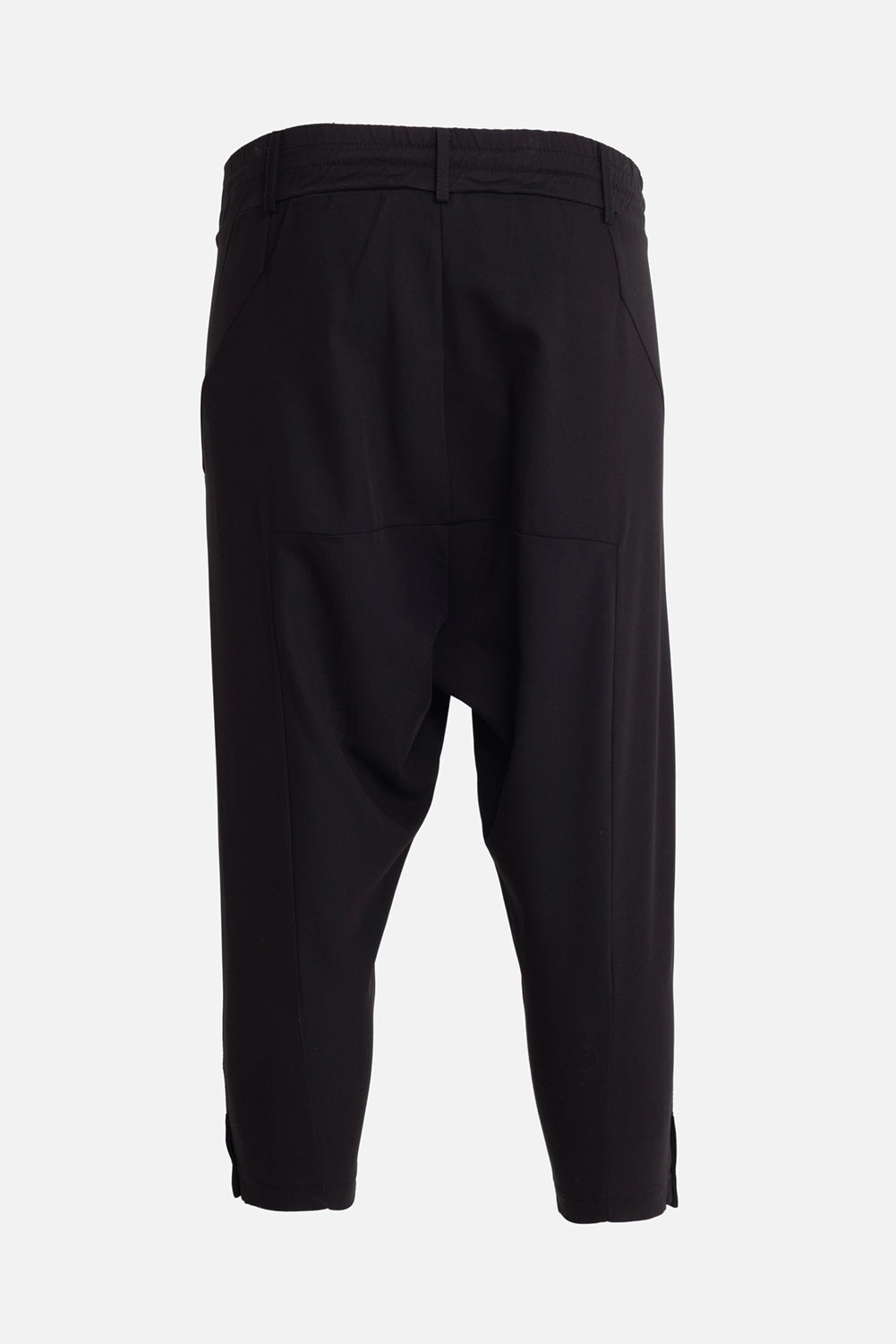 La Haine Inside Us men's capri trousers in black, back view, elastic waistband and low crotch