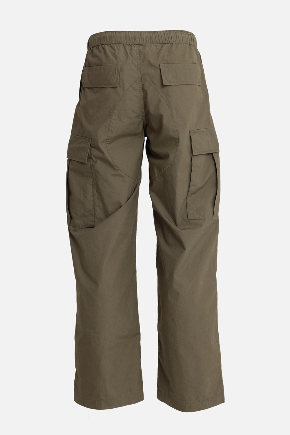 Zadig&Voltaire men's cargo trousers in khaki green, back view, flap pockets and curved rear seams