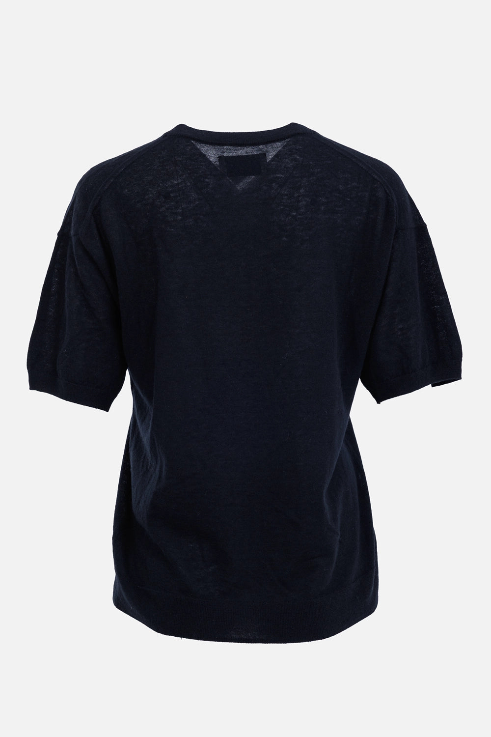 Zadig & Voltaire women's black cashmere T-shirt, back view with plain finish and relaxed short sleeves