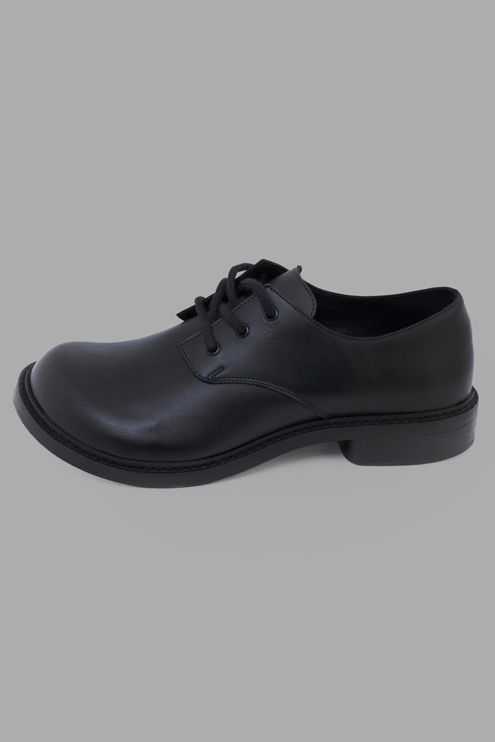 PHILEO derby shoes in black, side view, smooth nappa leather and low block heel