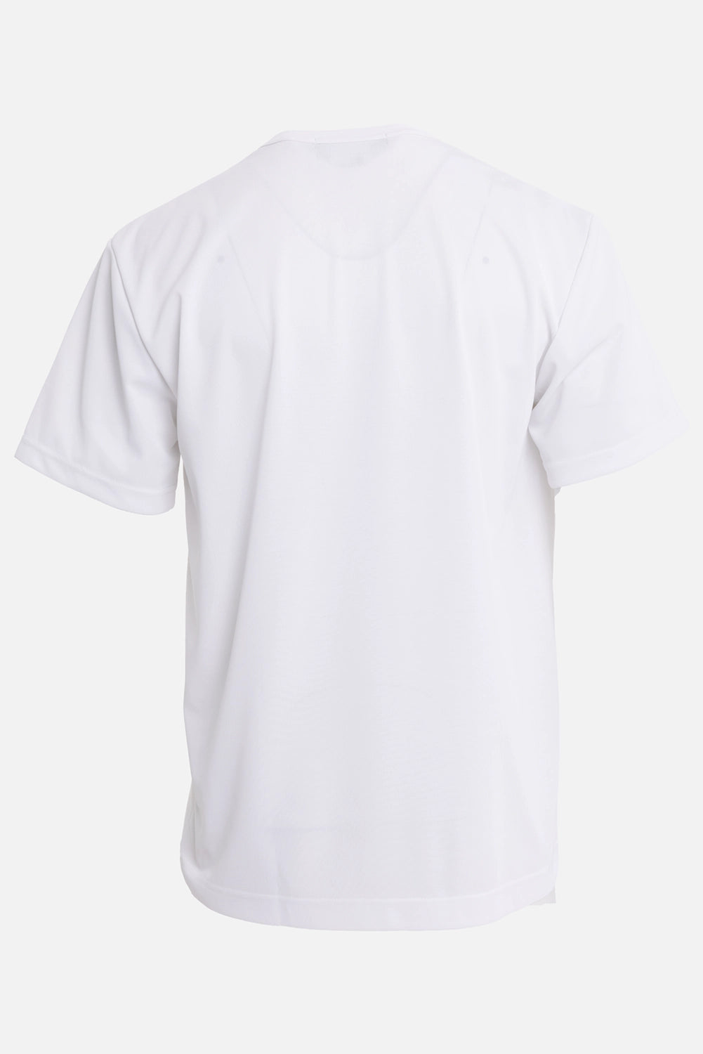 Comme des Garçons men's T-shirt in white, back view, plain back and clean crew neck