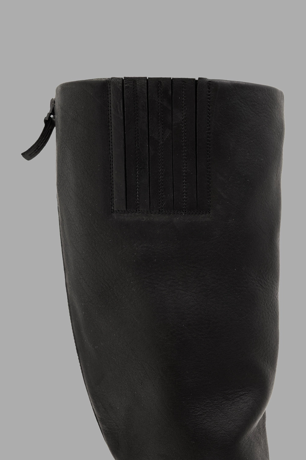 Marsèll women’s knee-high boots in black, shaft detail with stitched panel and smooth finish
