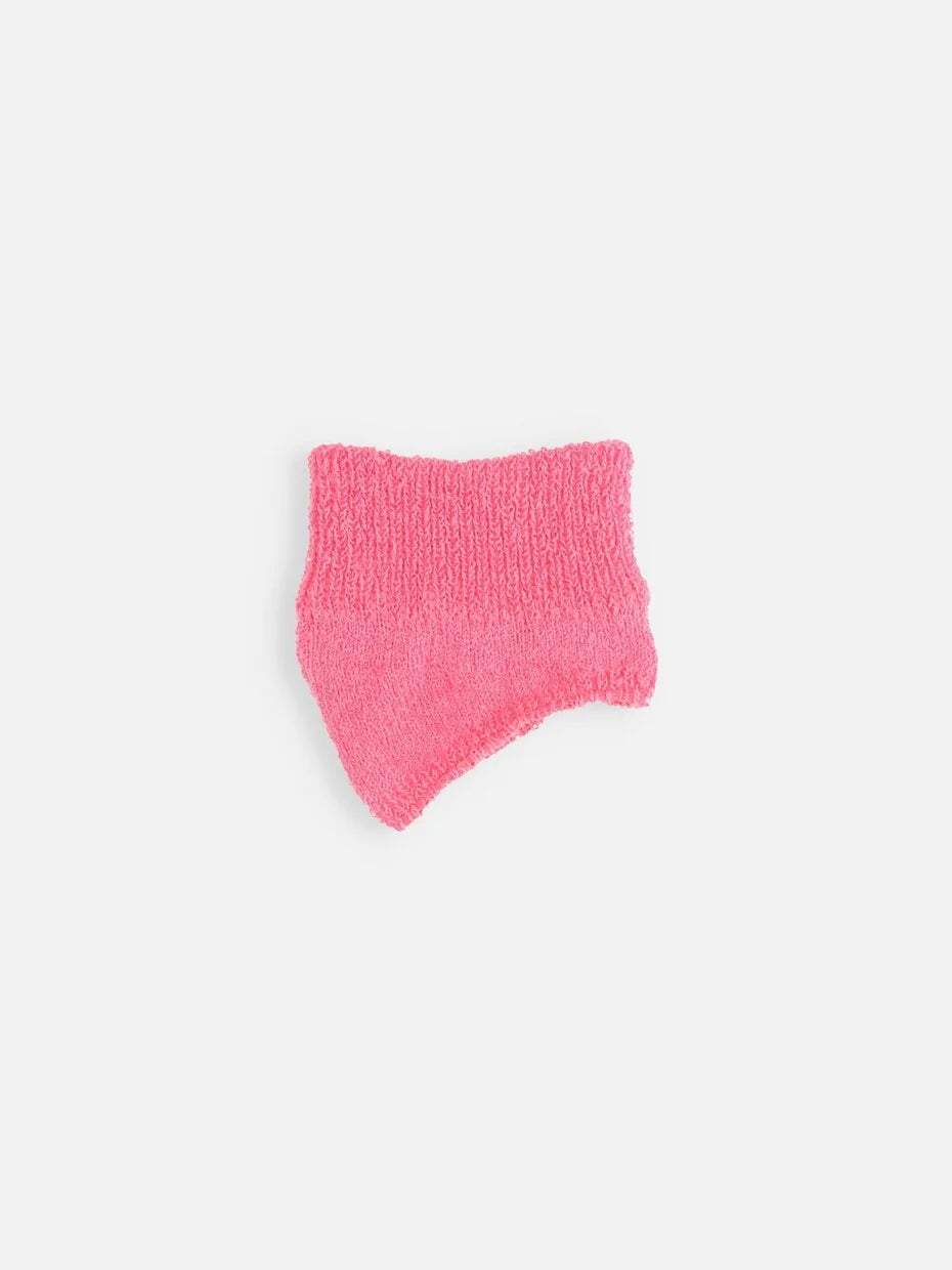 Tabio Linen Plain Toe Band in Pale Rose, showing a textured front view, designed for comfort and anti-rubbing in sandals.