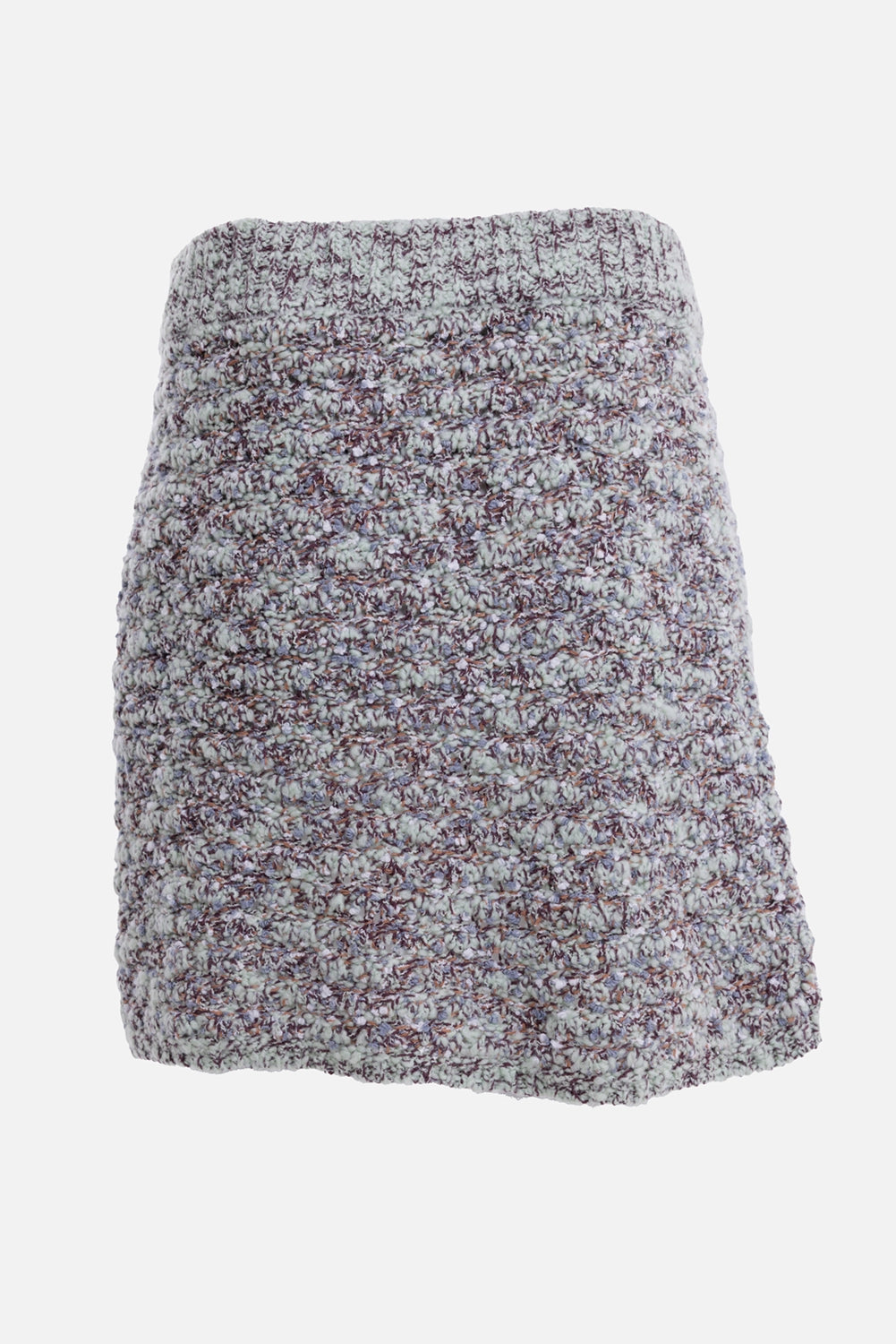 By Malene Birger women's mini skirt in Seacrest, back view with A-line shape and multicolour flecked knit