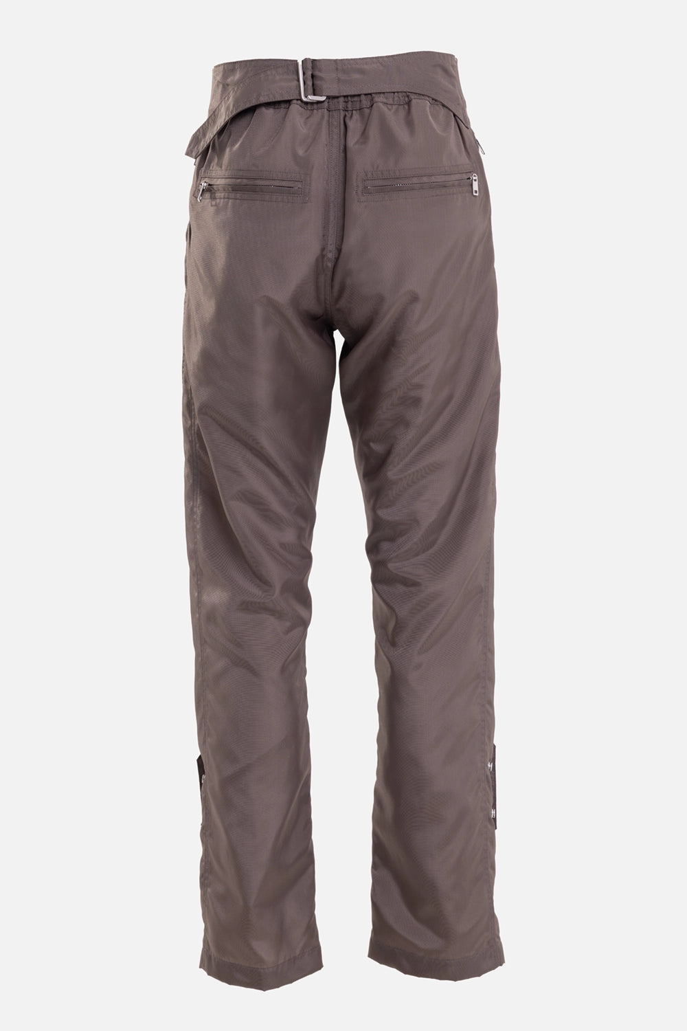 Rick Owens women's Motopants in Dust, back view, elasticated waistband and zip welt pockets