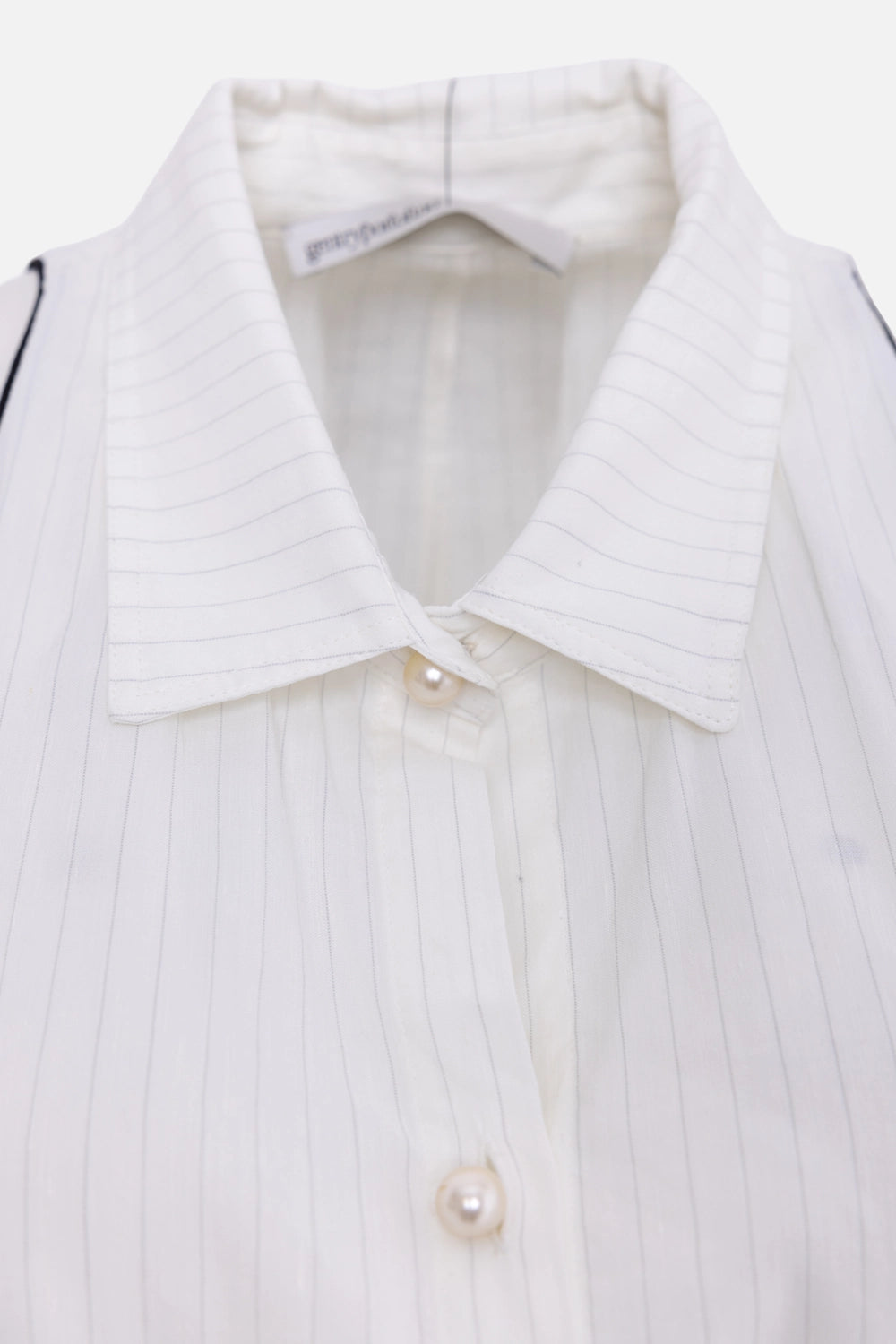 White Pinstripe Jumpsuit with Scarf Tie