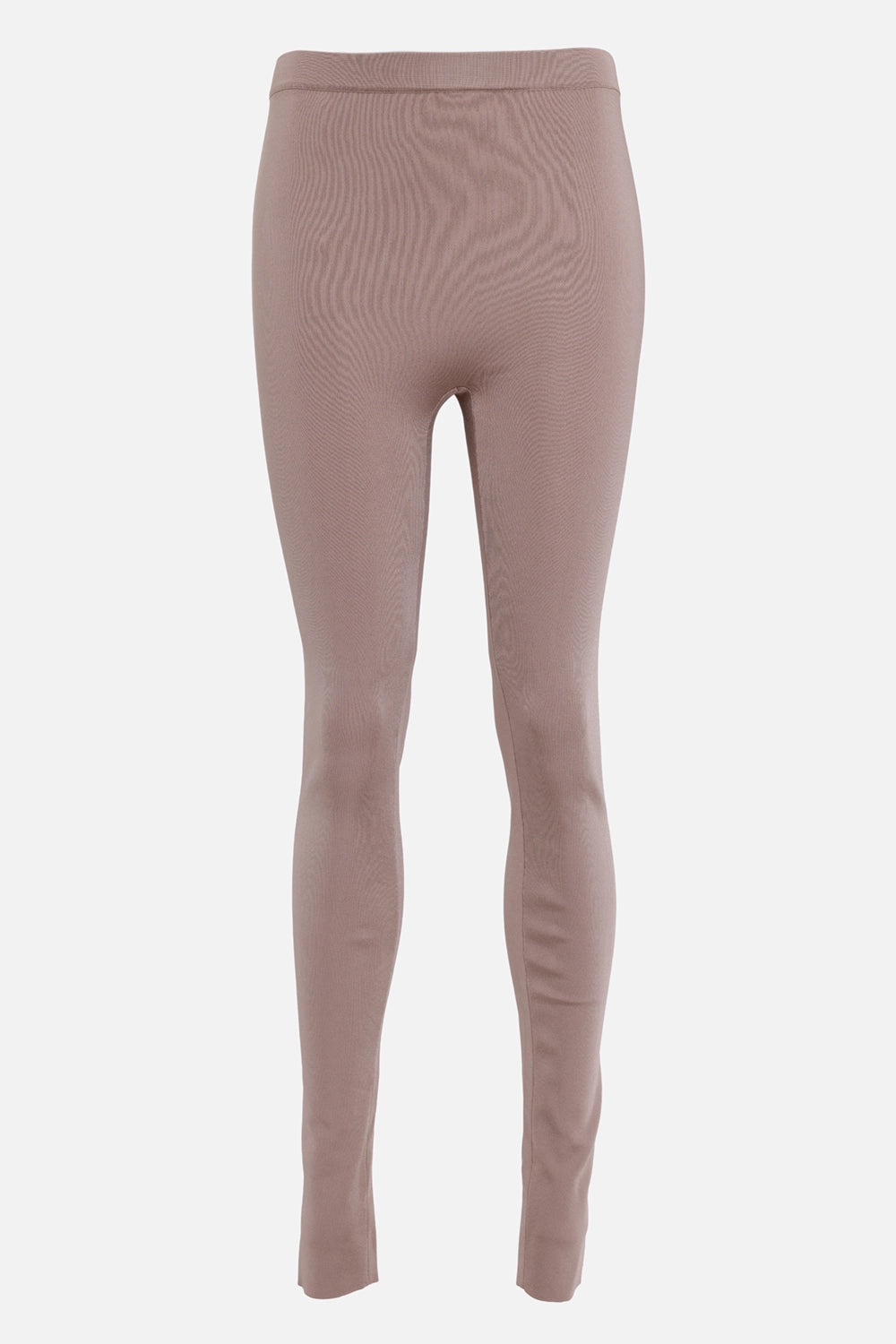 Ferragamo women's leggings in safari beige, front view with clean waistband and long slim legs