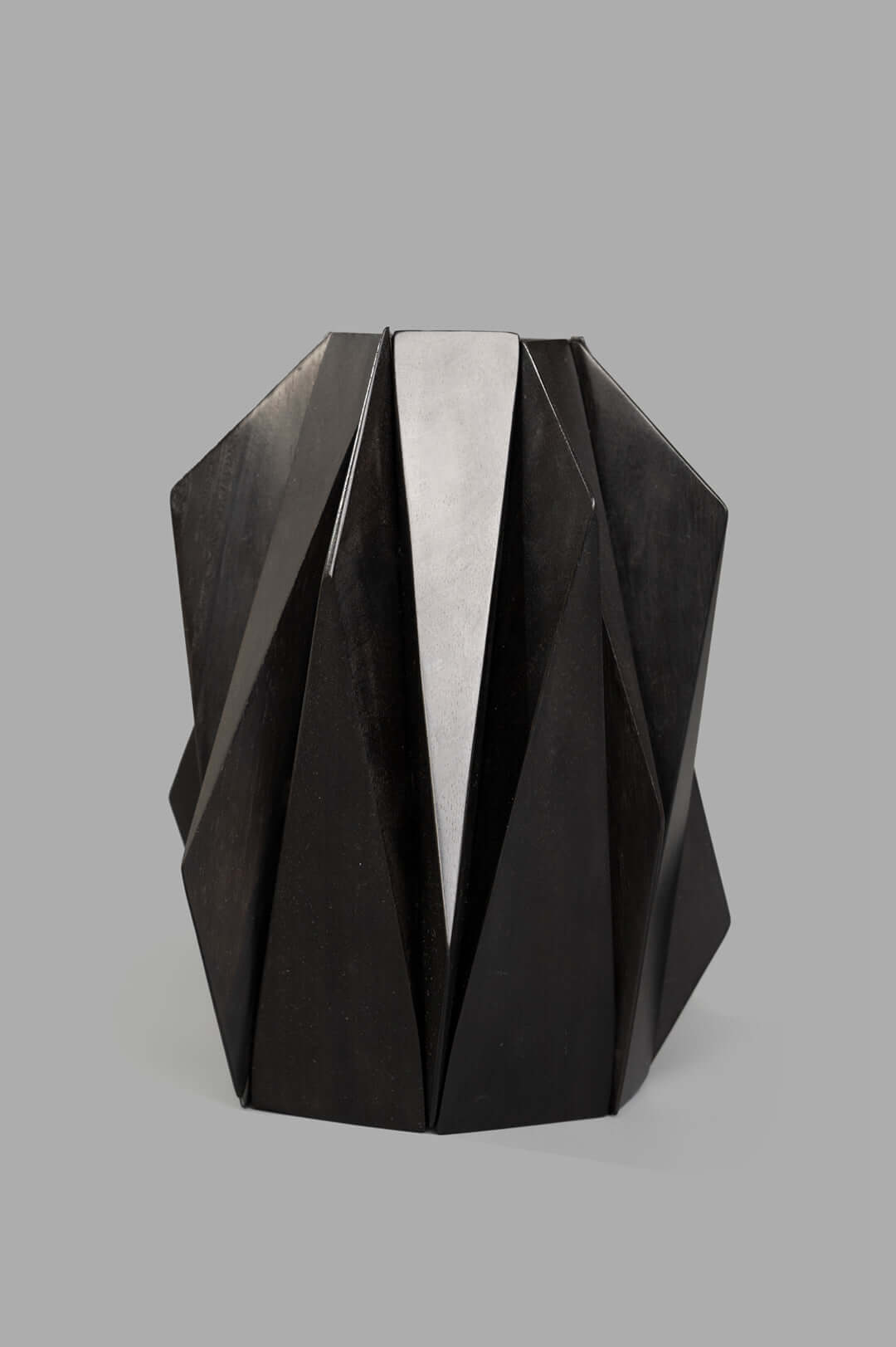 Monies Oversized Angular Bracelet in brown ebony, showcasing its striking geometric design and architectural interest.