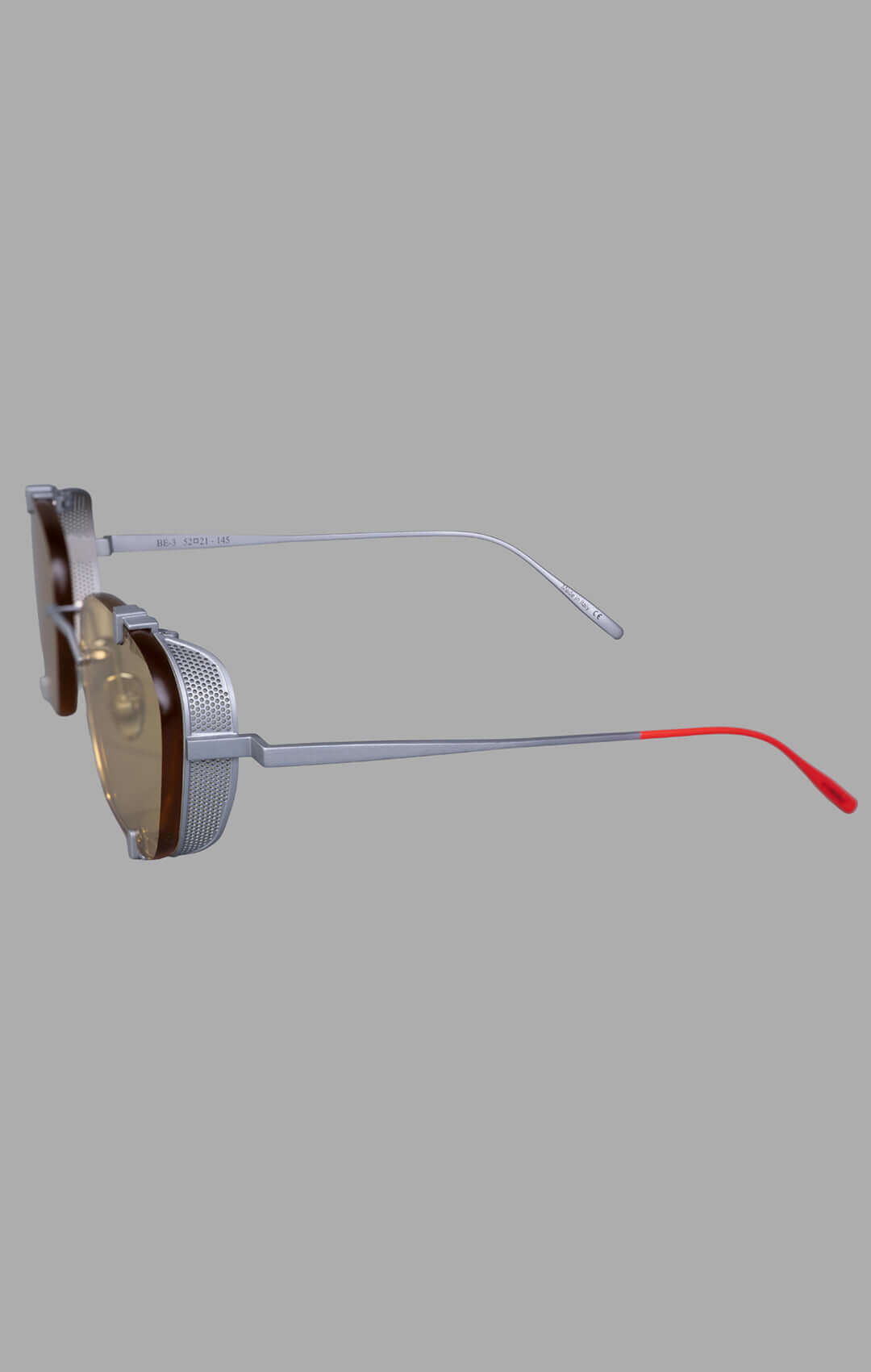 Vysen Eyewear The Bei - BE3 showcases rimless titanium clubmaster style, featuring sleek moonlight silver matte frame and.