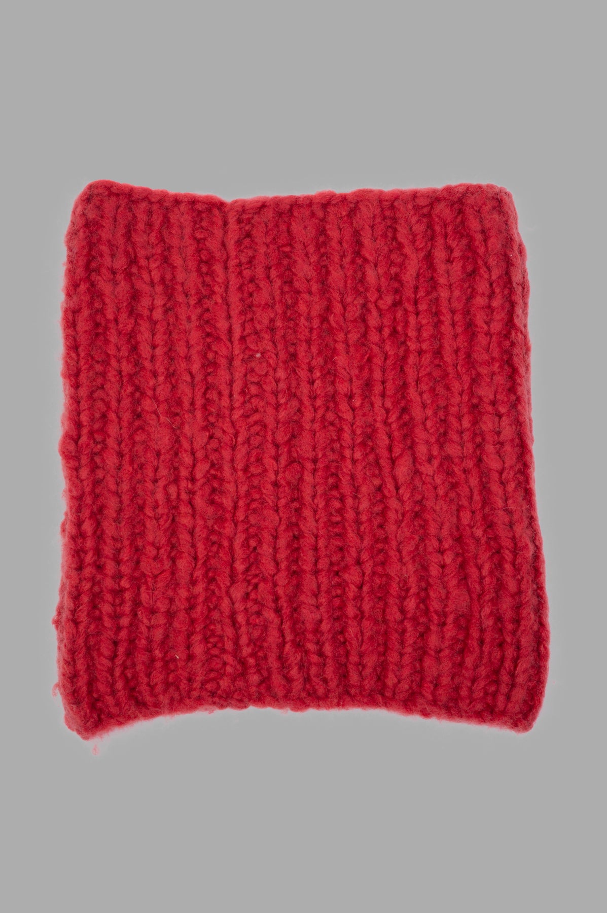 Gentry Portofino Cable-Knit Tube Scarf, front view showing detailed red knit texture. Image 1 of product series.