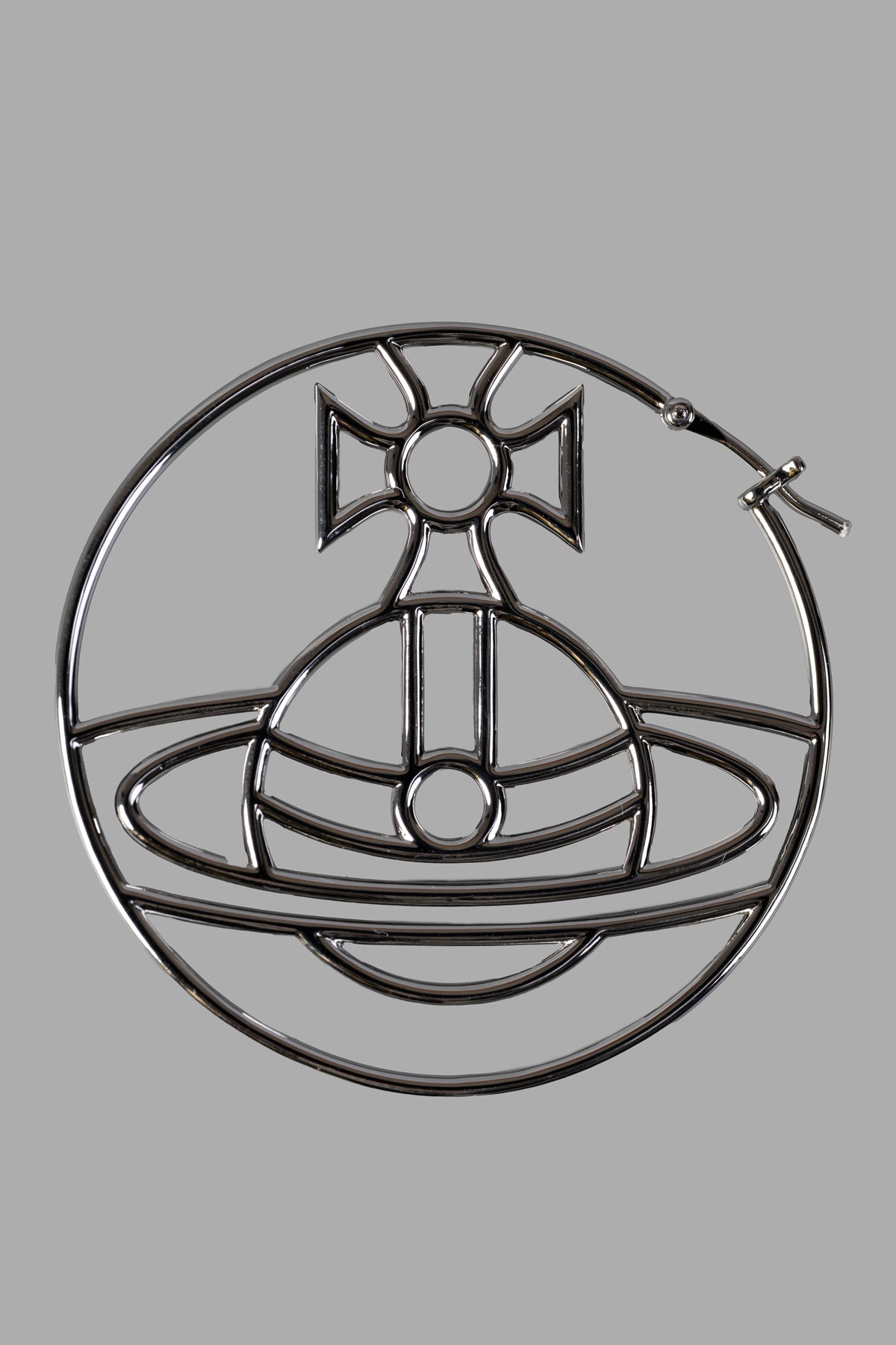 Vivienne Westwood Alina Earrings in Silver, showcasing a unique planetary design with intricate detailing.