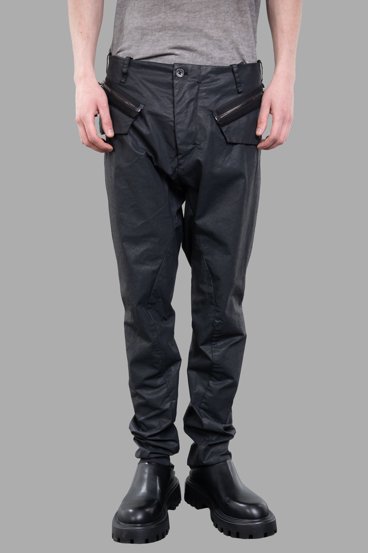 Masnada Coated Drop-crotch Pants, product view 2