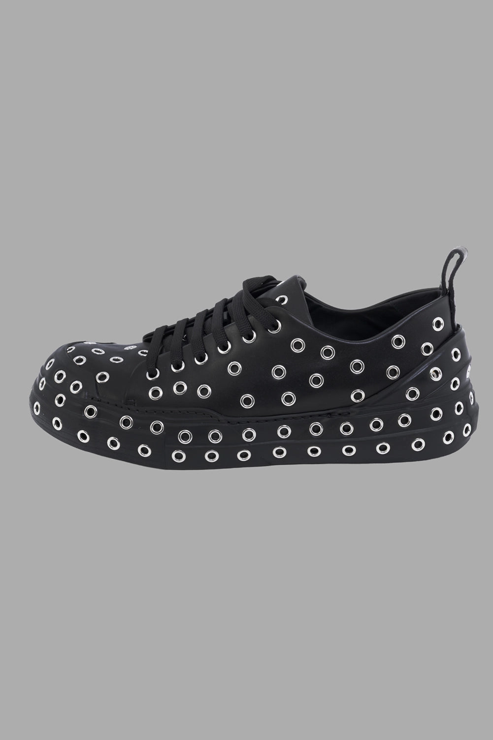 Mattia Capezzani sneakers in black, top-down pair, leather lining visible and pull tabs