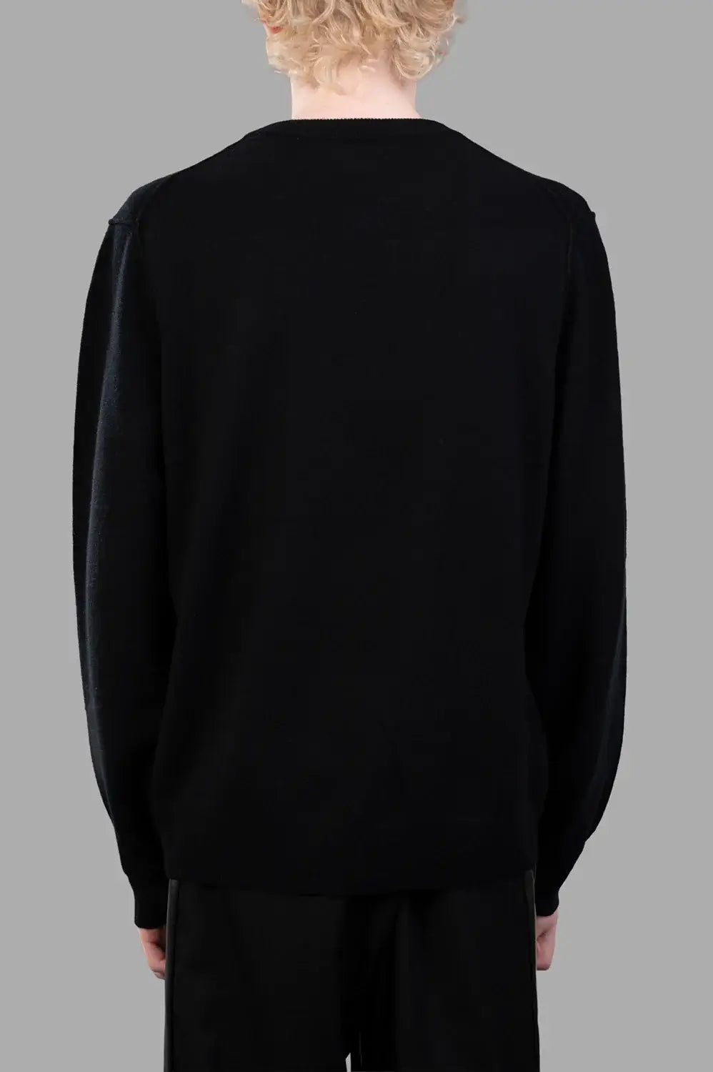 Zadig & Voltaire sweater in black, back view, clean back with ribbed hem and cuffs