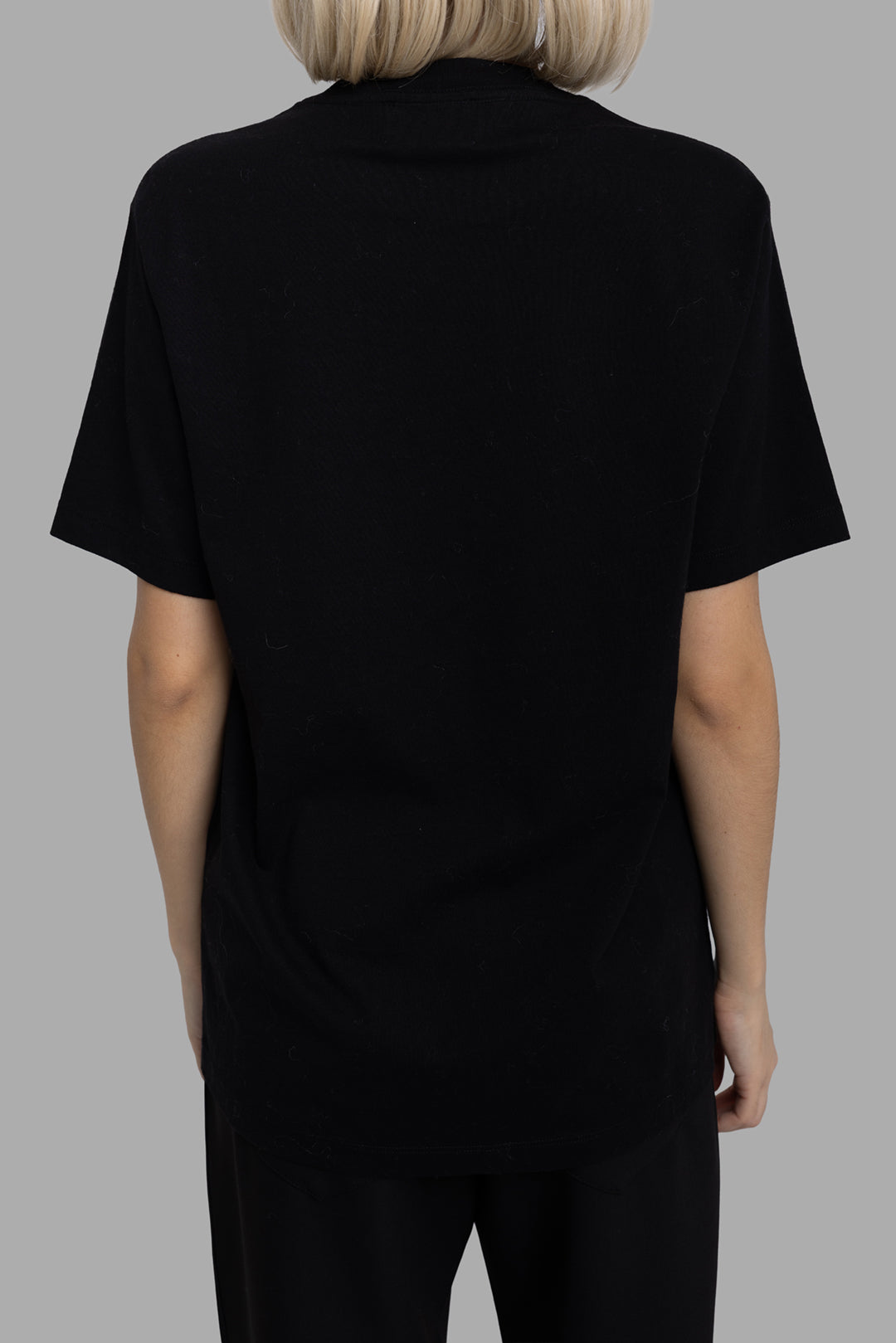 Zadig & Voltaire women's t-shirt in black, back view, plain jersey with relaxed short sleeves.