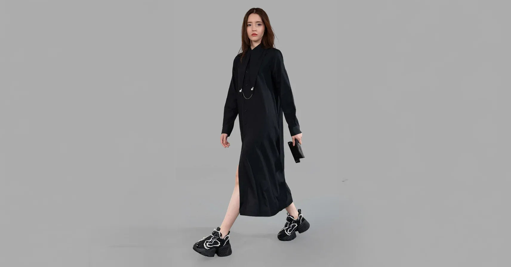 Noir Kei Ninomiya – Tulle blooms & petal‑collar shirts