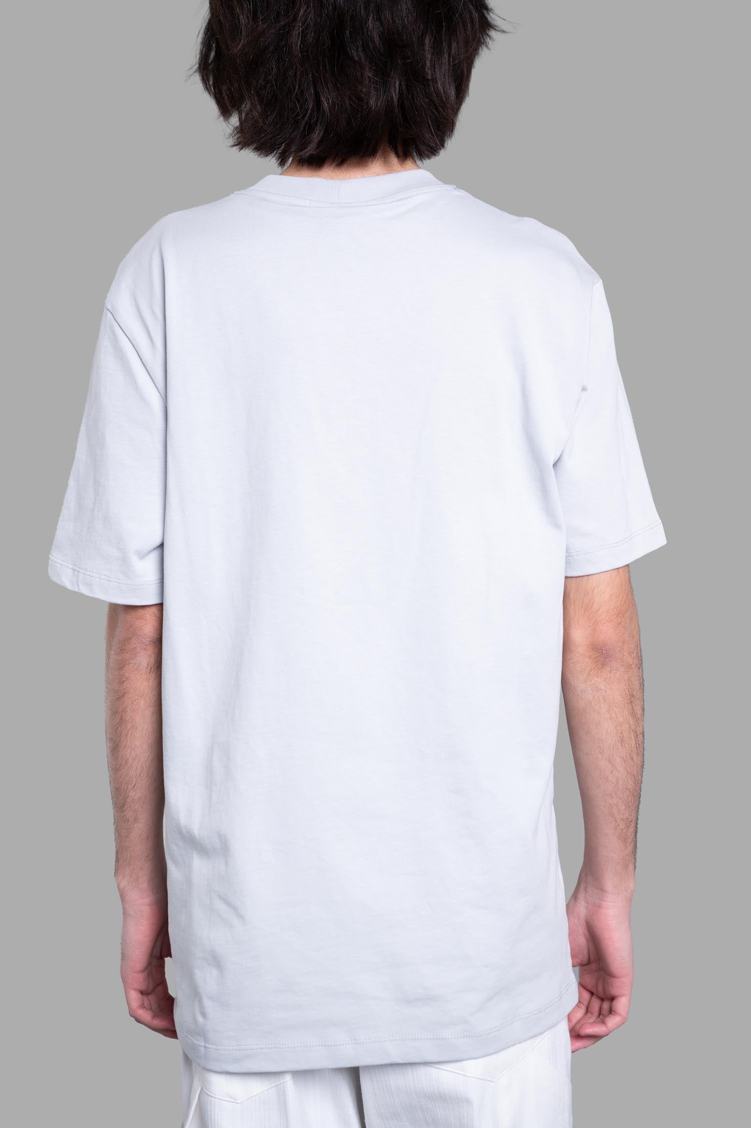 Gaëlle Paris Logo T-shirt, back view of a grey cotton shirt with a relaxed fit and short sleeves.