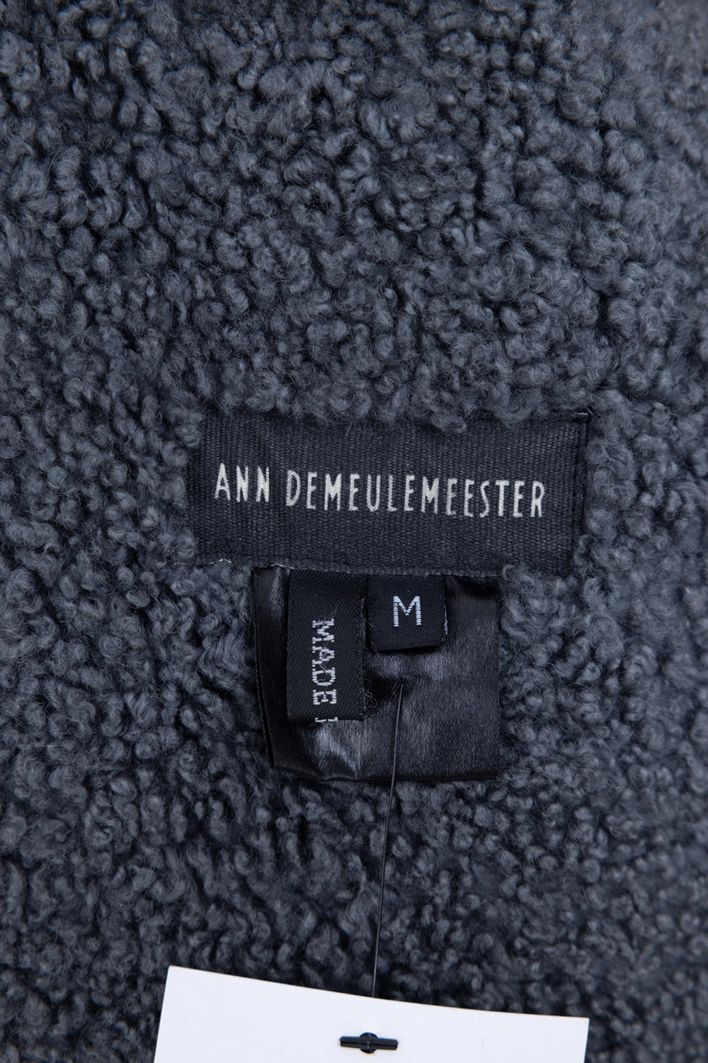 Asymmetric Leather Jacket with Shearling Panel