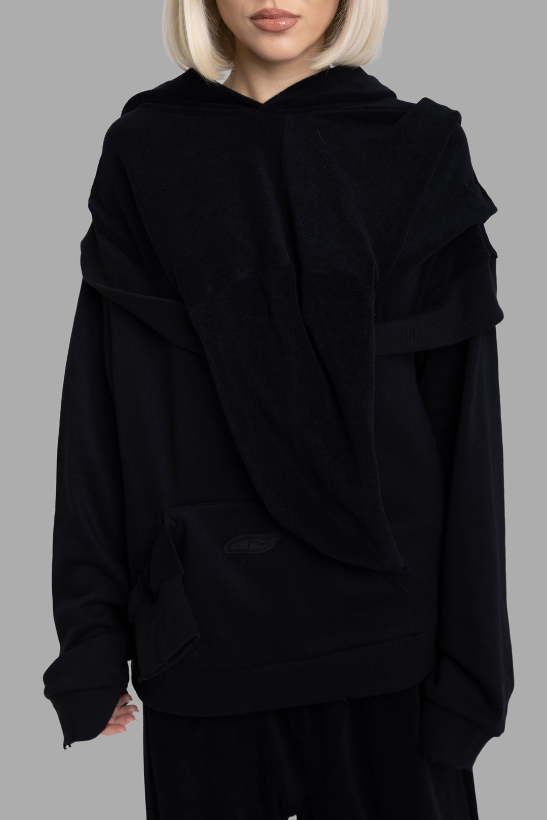 Unisex Aftercare Cotton Hoodie in Black | Natasha Zinko