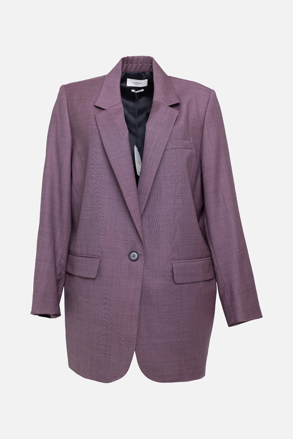 Pre-owned Isabel Marant Étoile women's blazer in mauve, front view, notched lapels and single-button closure
