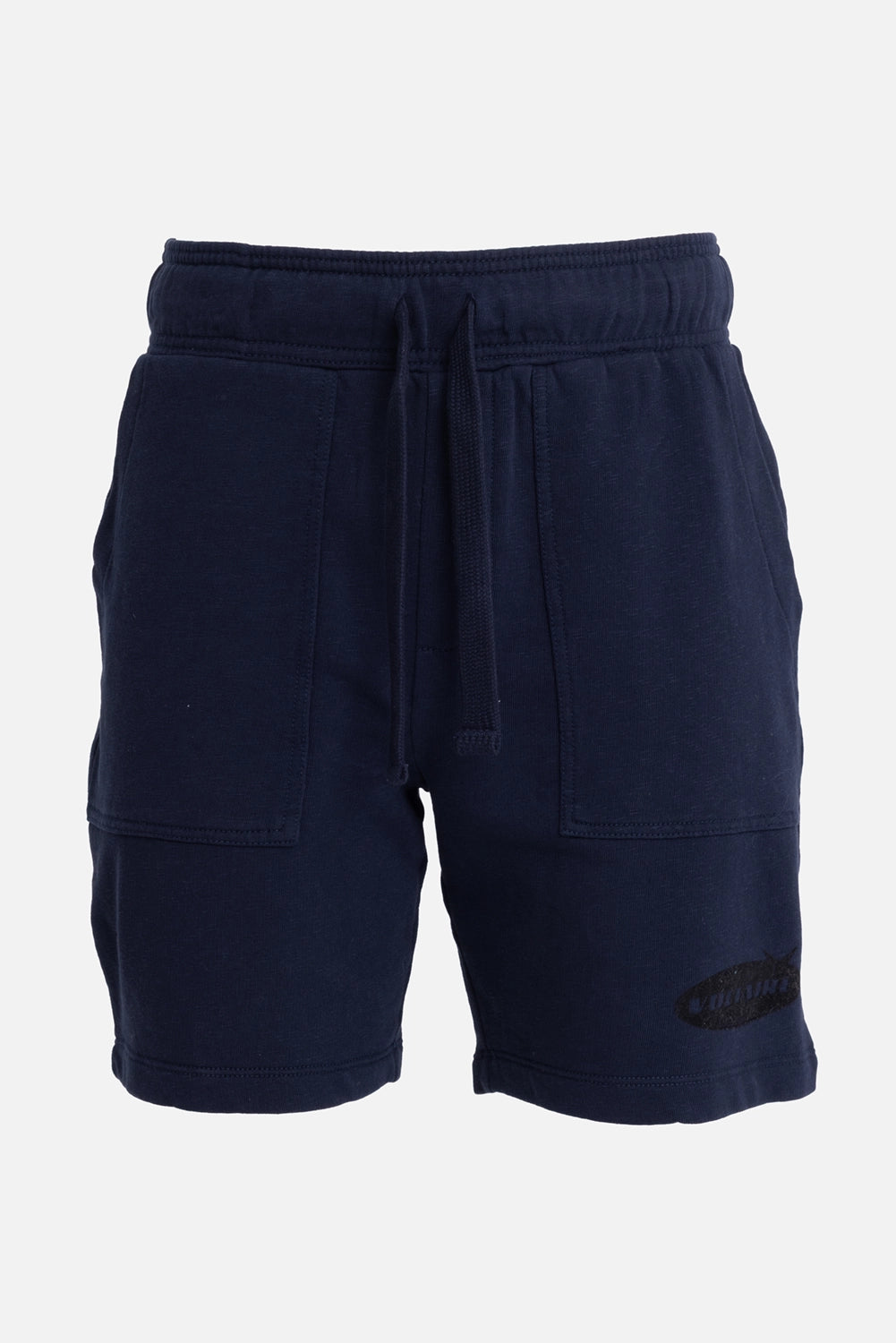 Zadig&Voltaire men's cotton fleece shorts in ink, front view, drawstring waist and patch pockets