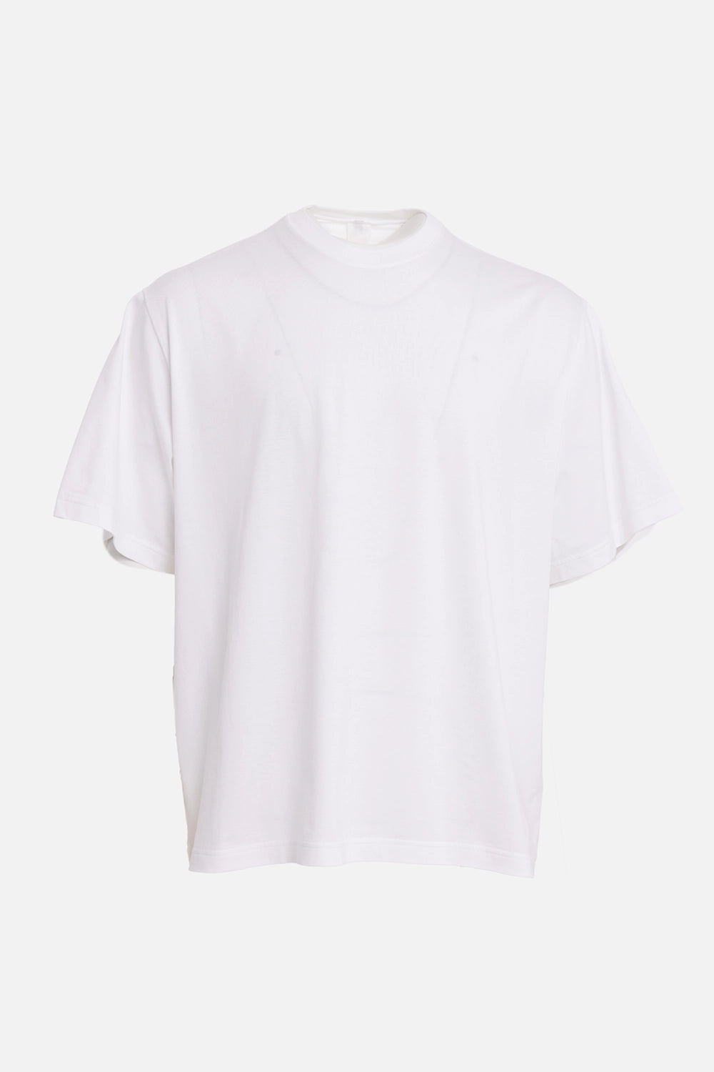 VEIN men's T-shirt in white, front view with clean body and high crew neck