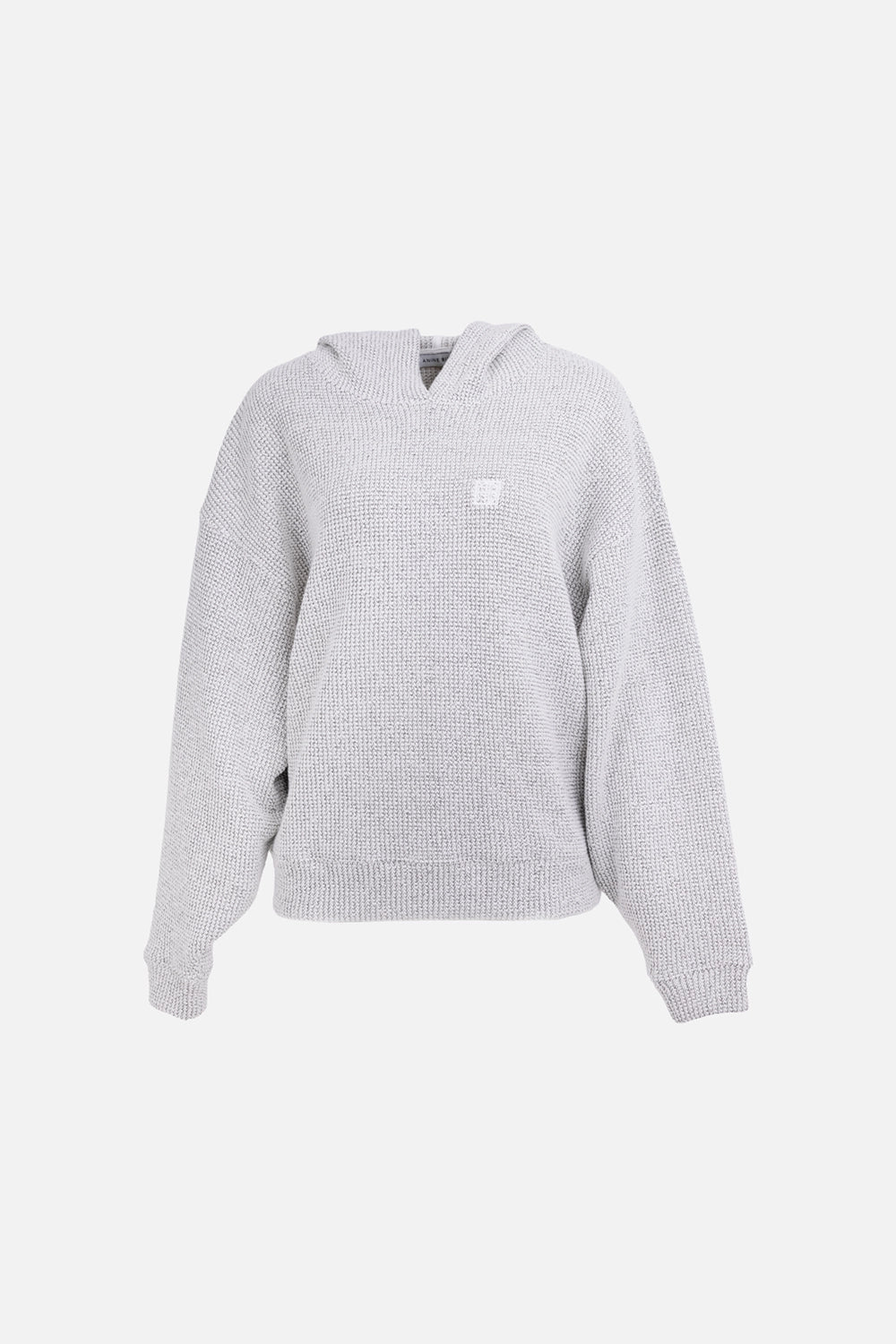 ANINE BING womens hoodie in multi, front view, tonal framed monogram at left chest