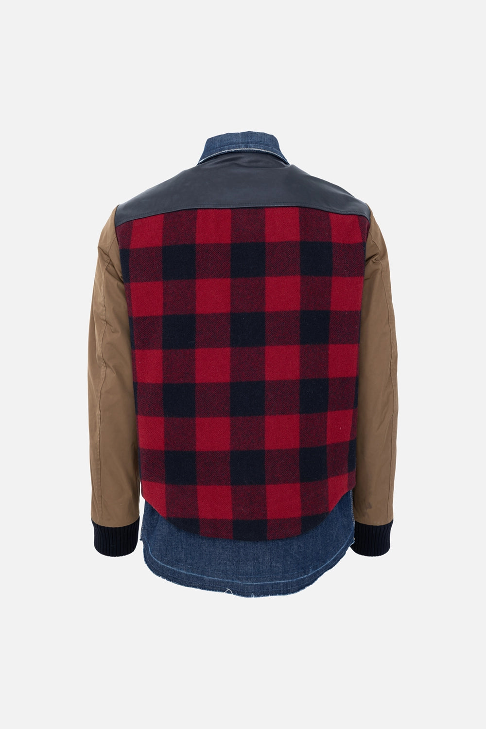 Pre-owned Dsquared2 jacket in multicolor, back view, buffalo-check panel and dark yoke