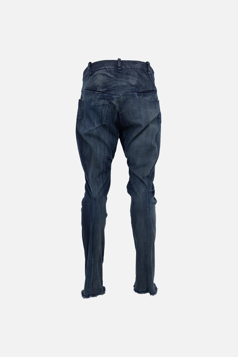 Pre-owned Masnada jeans in indigo, back view, washed finish and rear pockets