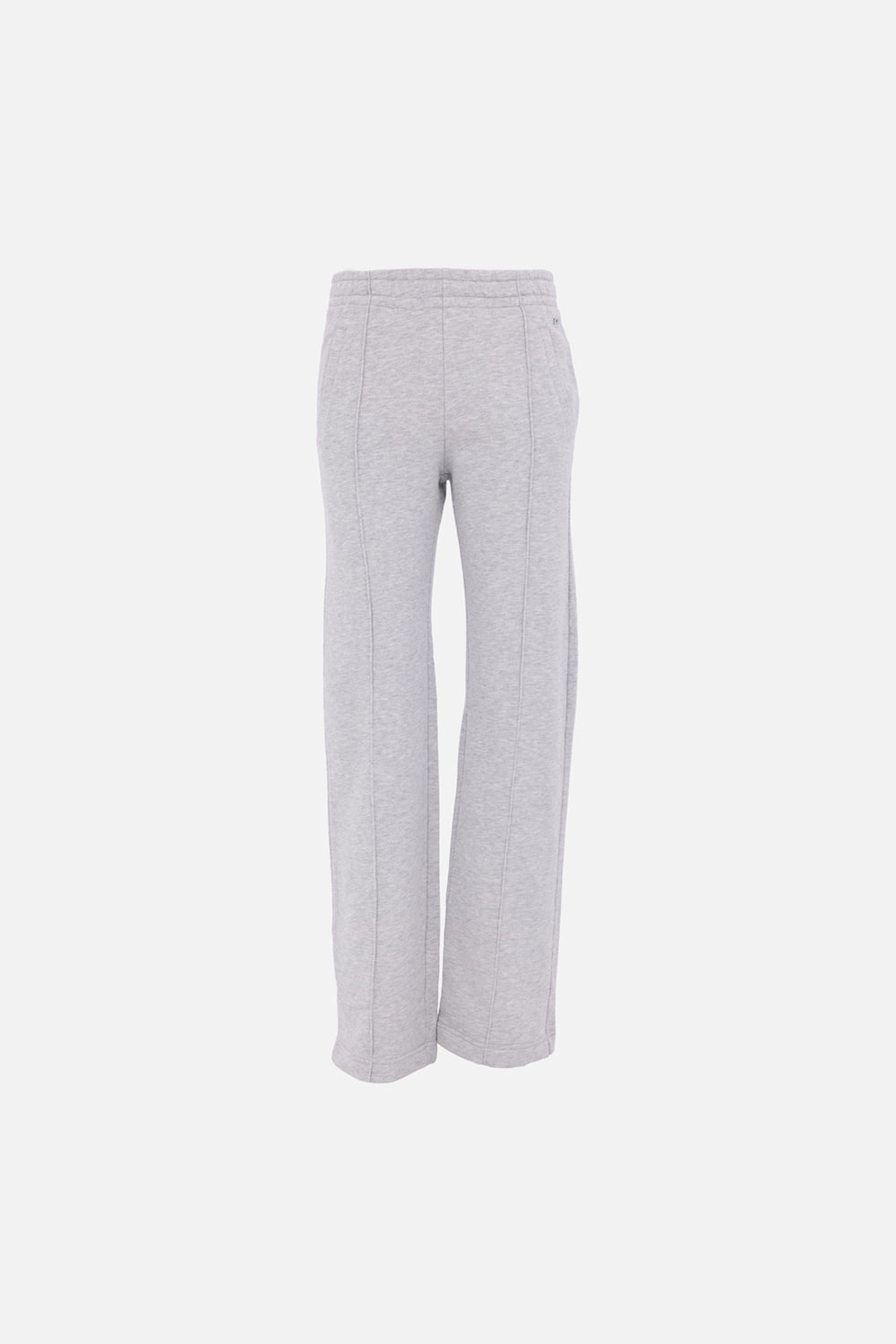 Zadig&Voltaire women joggers in light heather grey, front view, elastic waistband and lengthwise seam detailing