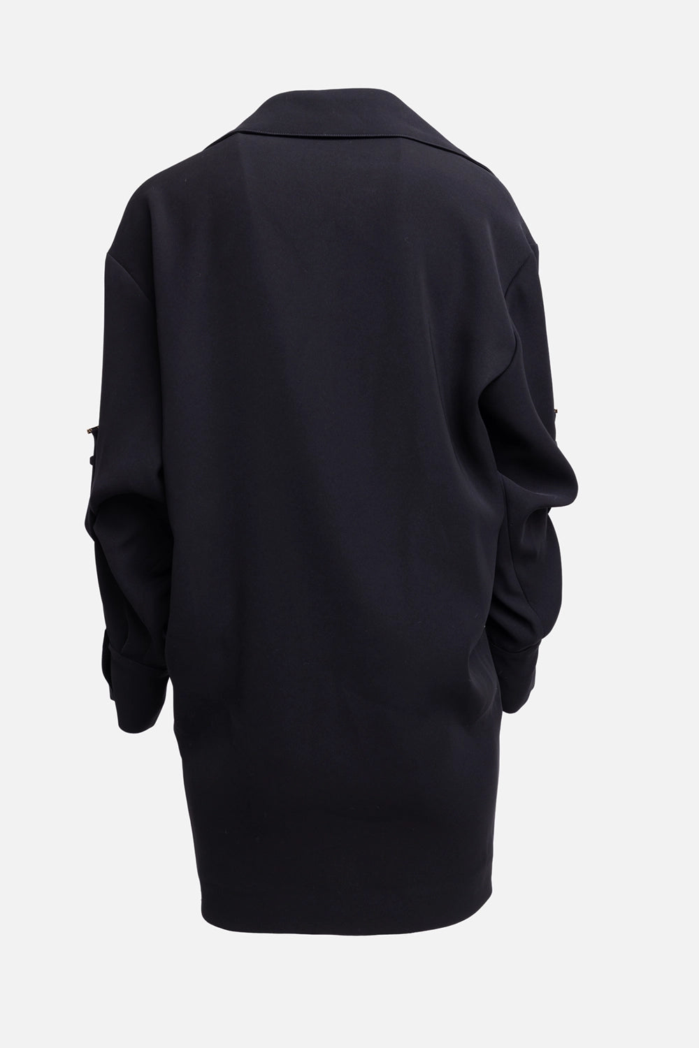 Pre-owned Alexandre Vauthier women's mini dress in black, back view, relaxed silhouette and long sleeves