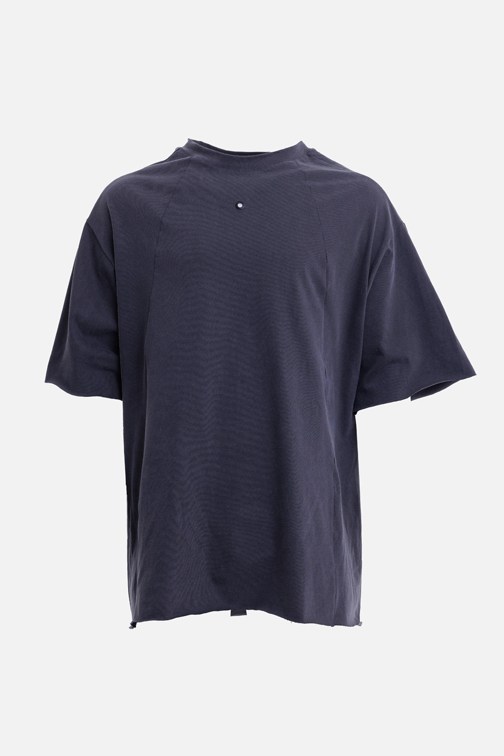 Justin Gall men's over tee in black, front view with oversized fit, wide sleeves and raglan seam construction