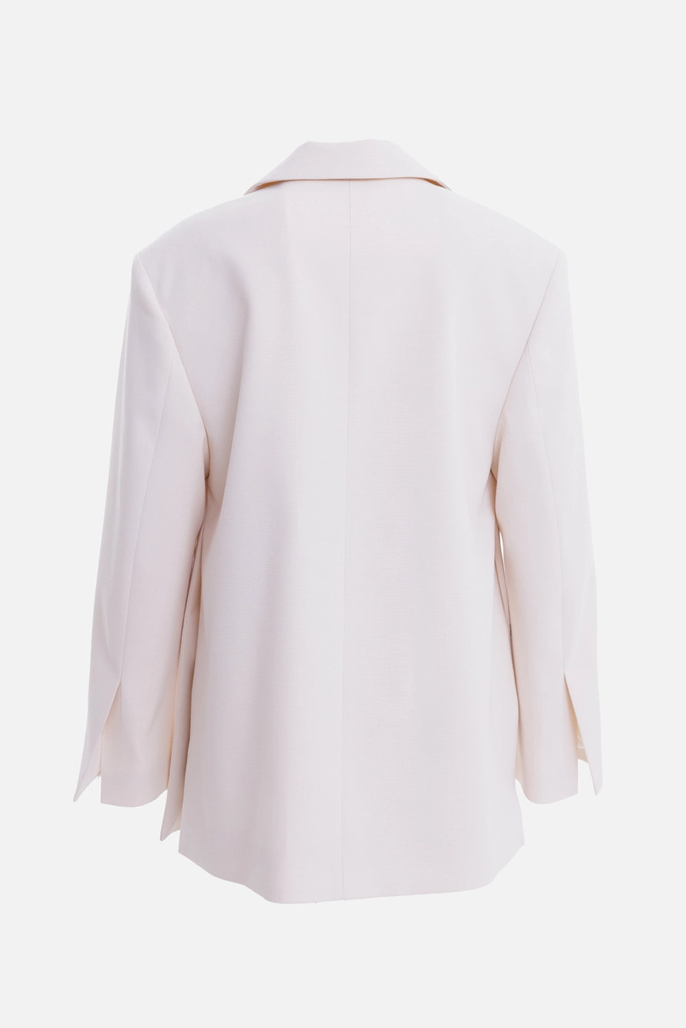 By Malene Birger women's oversized blazer in Soft White, back view with clean center seam and rear side slits