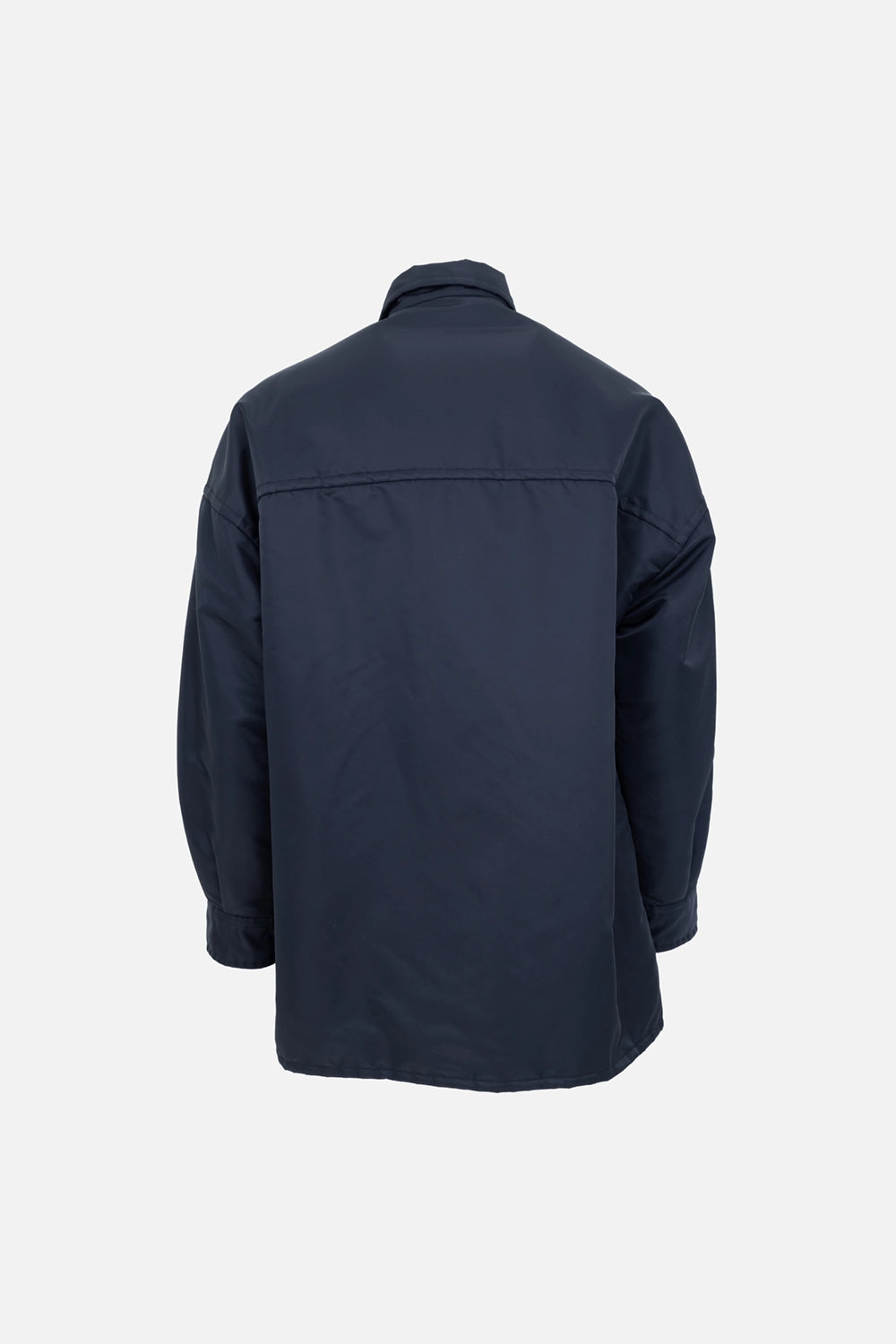 Pre-owned Valentino men's padded nylon overshirt in black, back view, dropped shoulders and back yoke seam