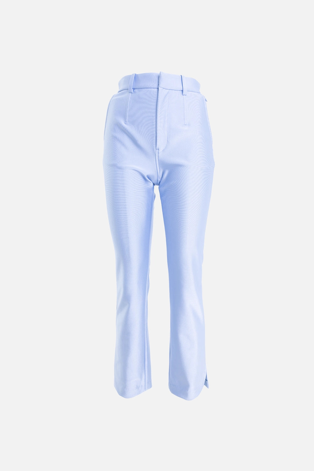 Pre-owned Alexander Wang women's pants in light blue, front view, high-rise waist with split hems