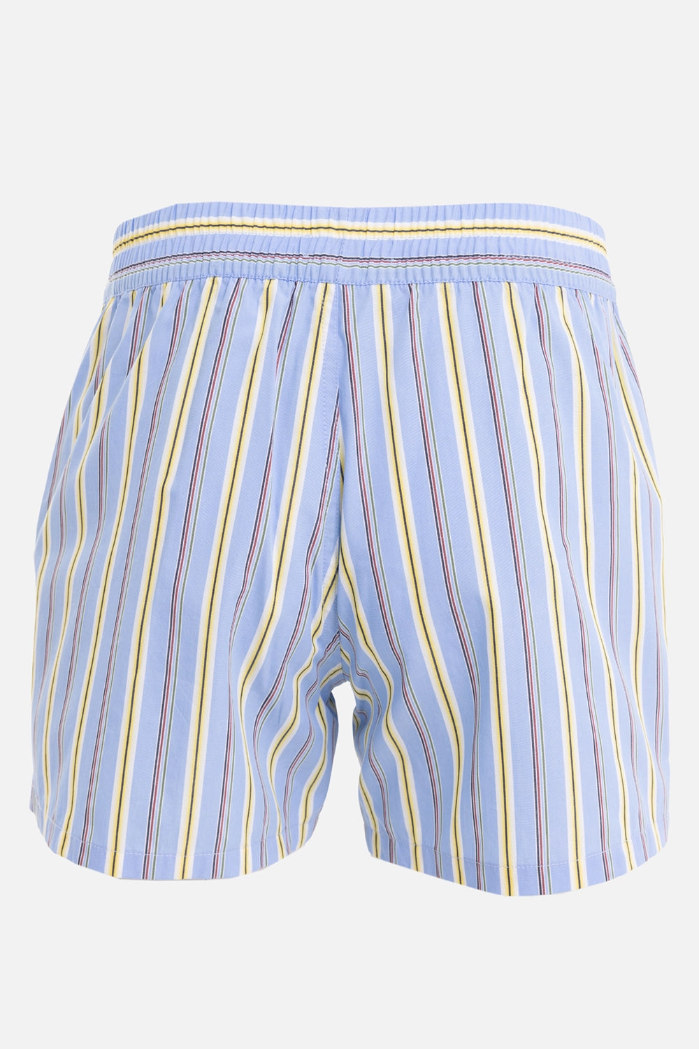 Zadig&Voltaire women's Pax shorts in Sixtine, back view with gathered waistband and vertical stripes