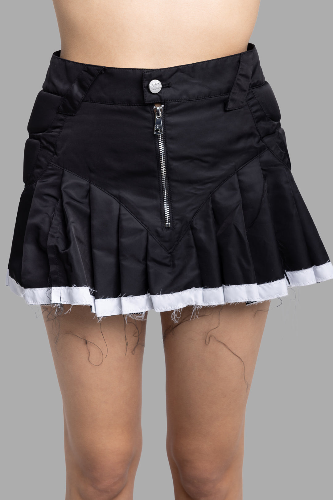 Women's Pleated Moto Mini Skirt in Black | Natasha Zinko